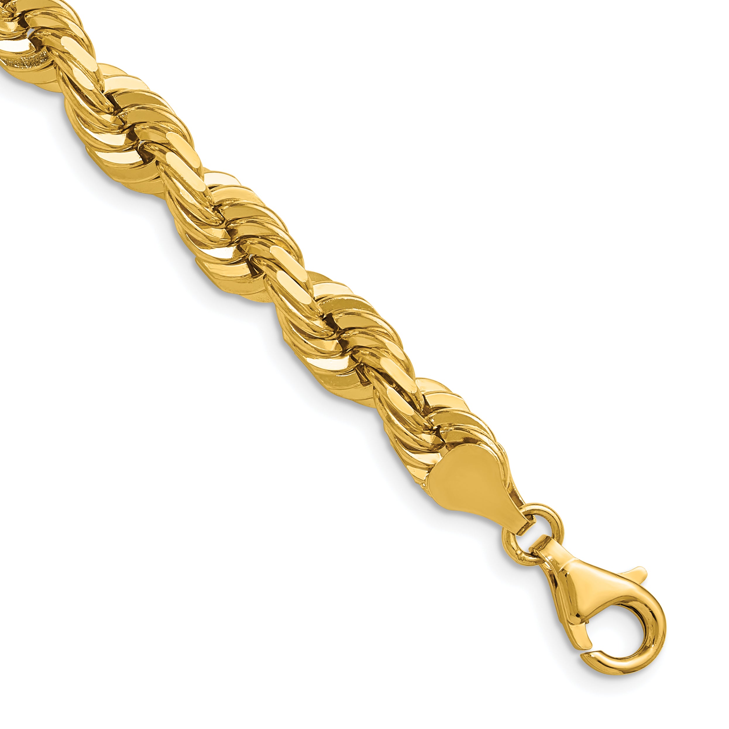 7.0mm 10K Yellow Gold Diamond-Cut Rope Chain - Sophia Jewelers