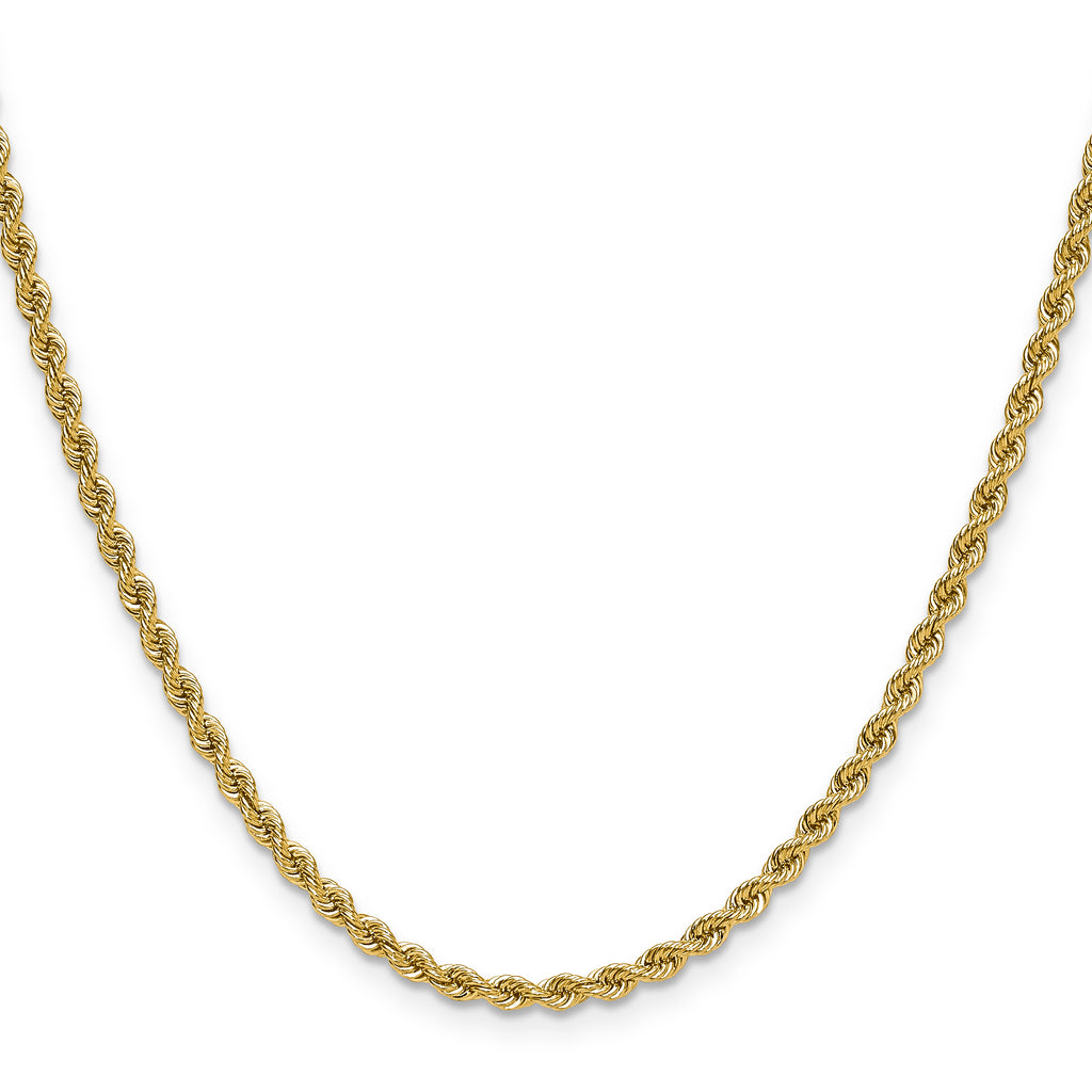 2.75mm 10K Yellow Gold Solid Rope Chain - Sophia Jewelers