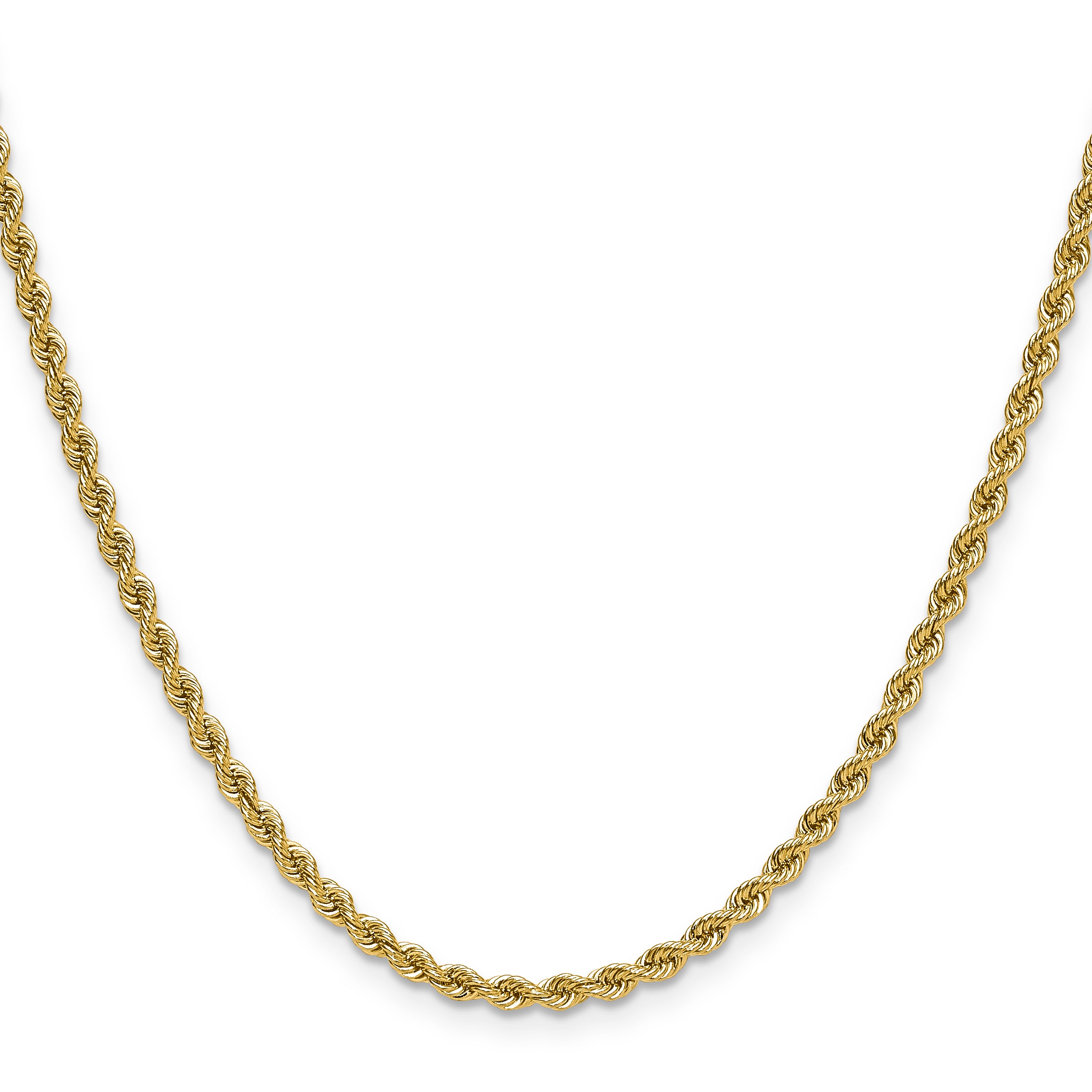 2.75mm 10K Yellow Gold Solid Rope Chain - Sophia Jewelers