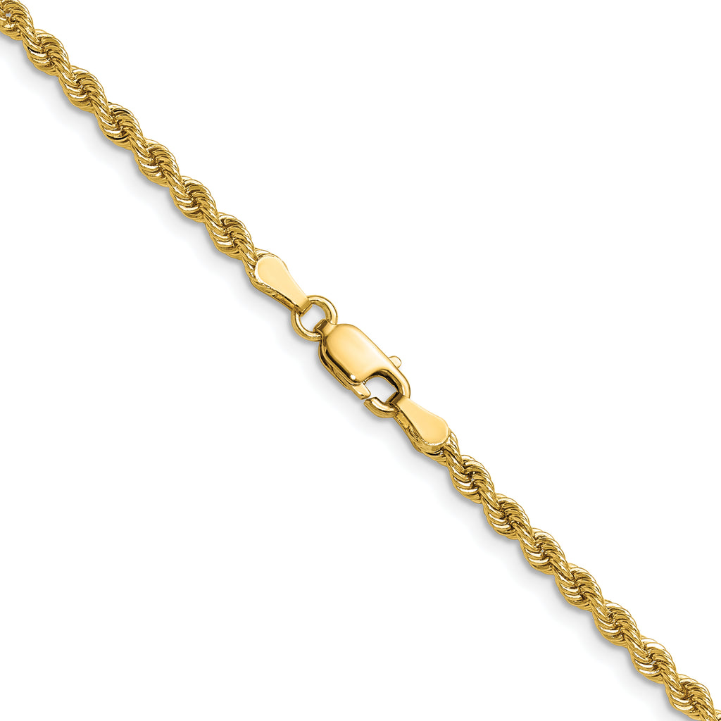 10k 2.75mm Solid Regular Rope Chain