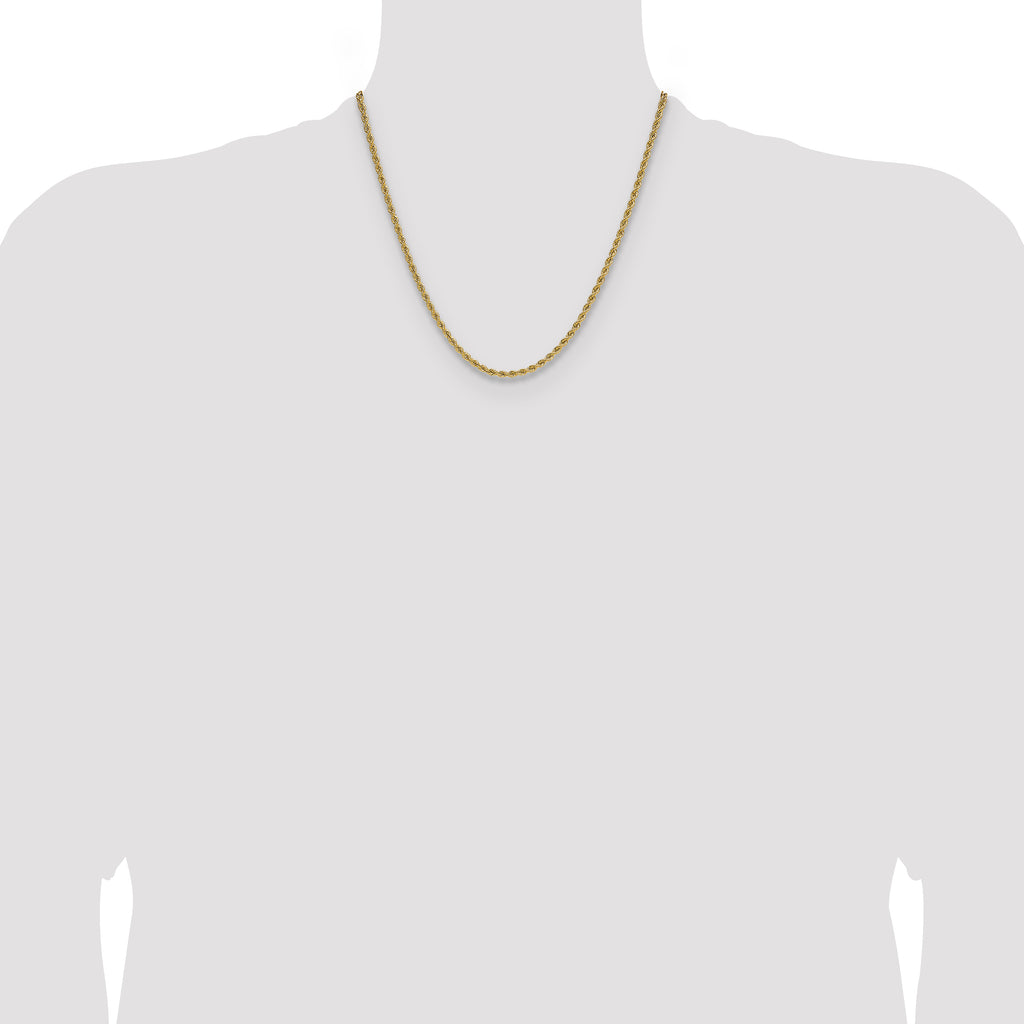 10k 2.75mm Solid Regular Rope Chain