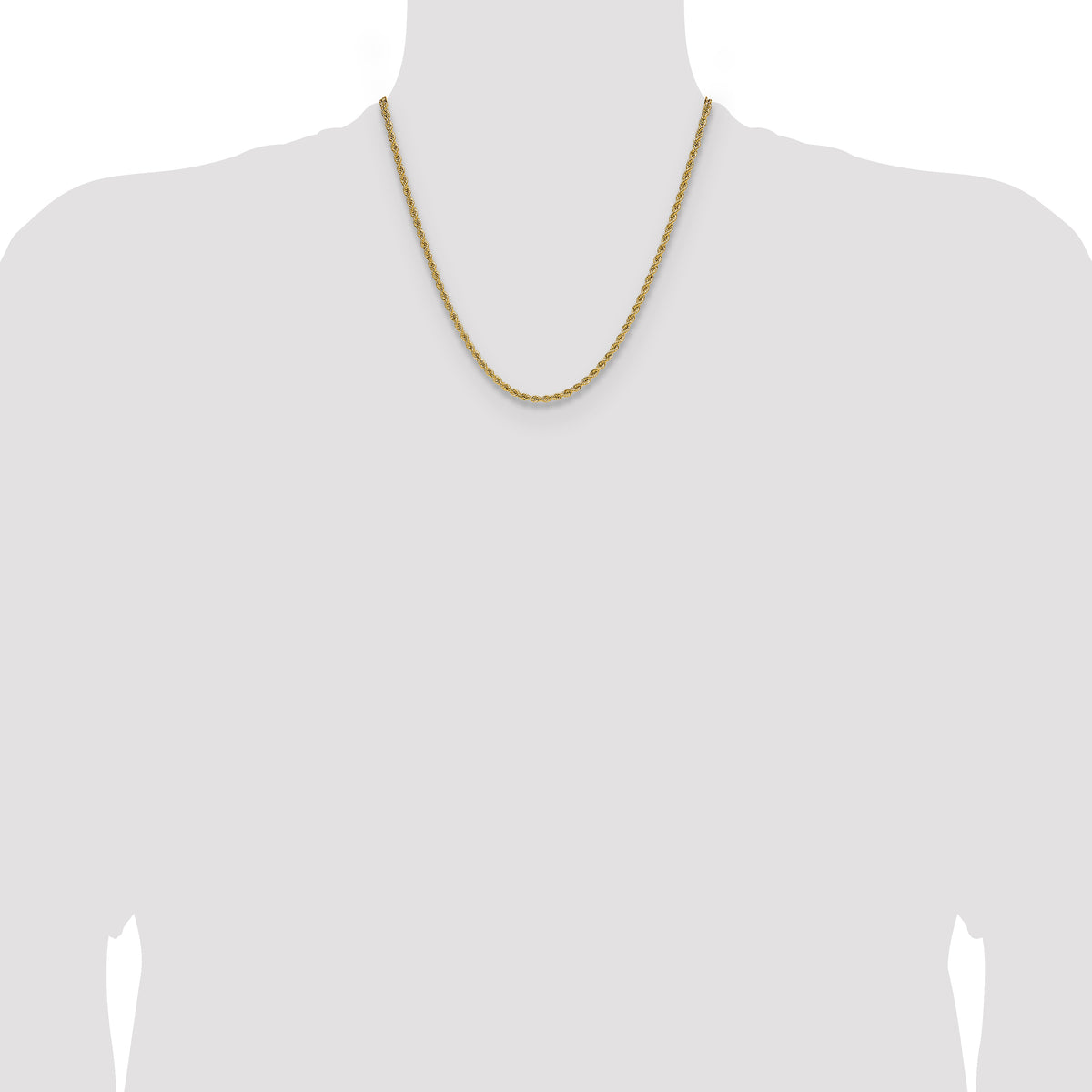 10k 2.75mm Solid Regular Rope Chain