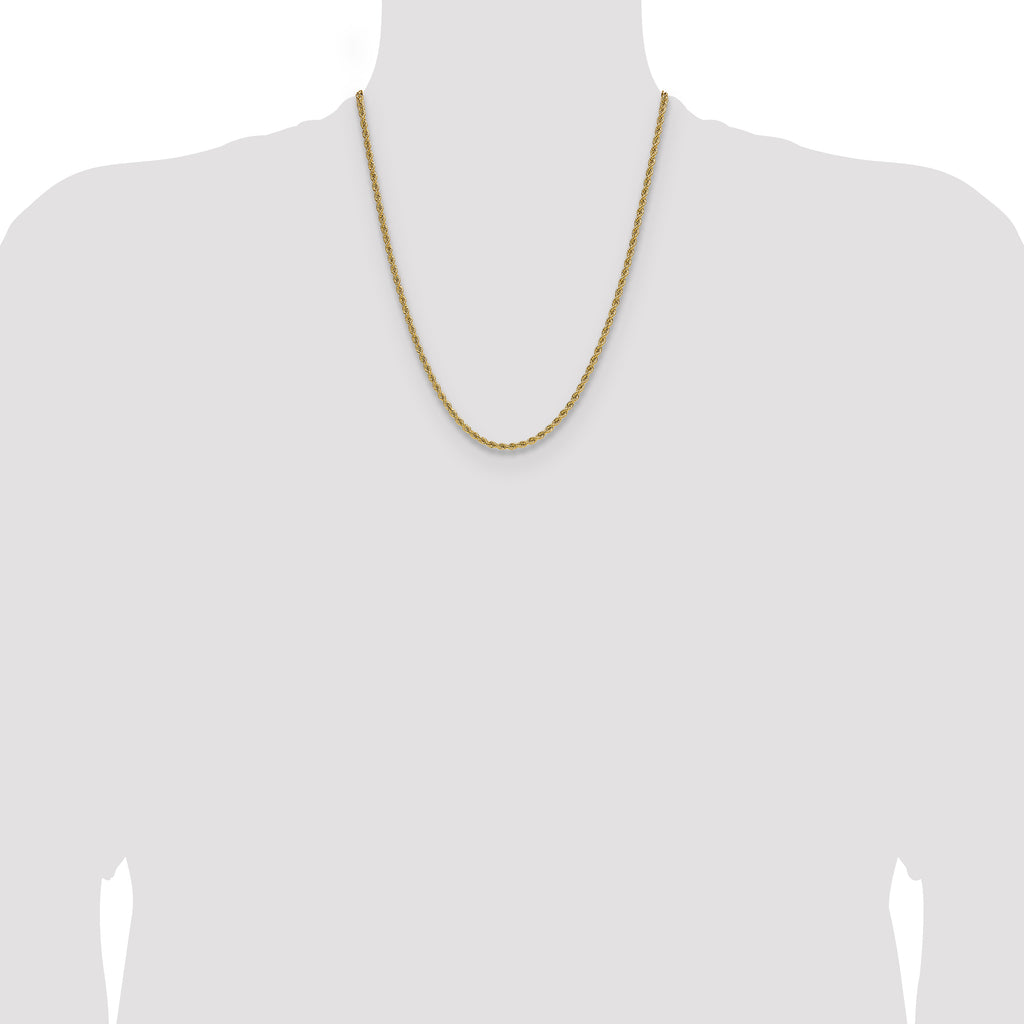 10k 2.75mm Solid Regular Rope Chain