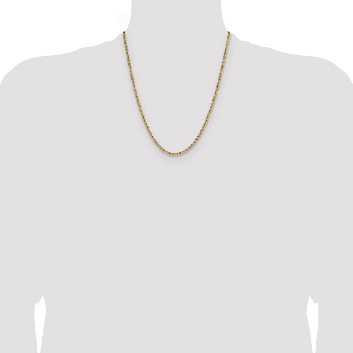 10k 2.75mm Solid Regular Rope Chain