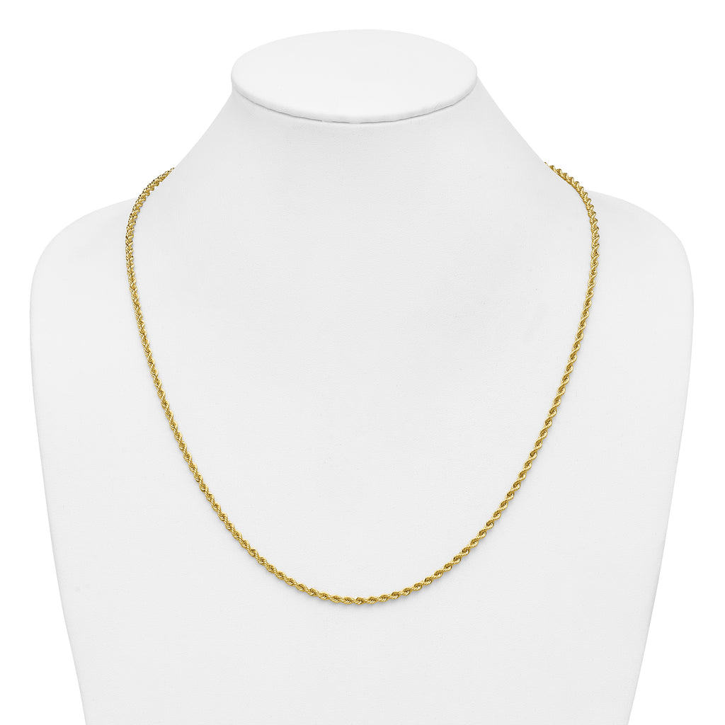 10k 2.75mm Solid Regular Rope Chain