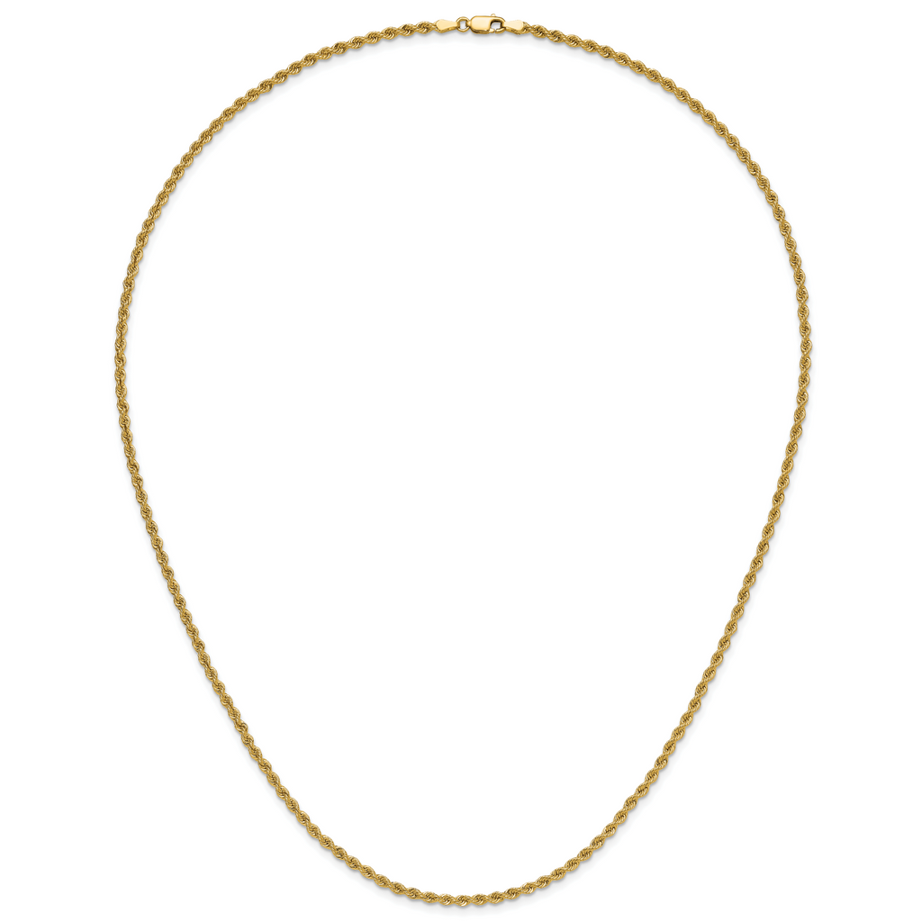 10k 2.75mm Solid Regular Rope Chain