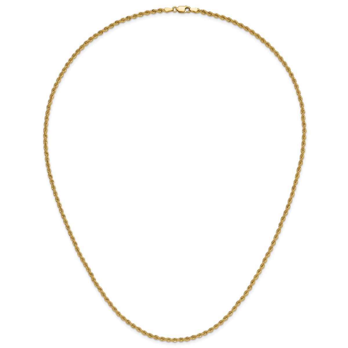 10k 2.75mm Solid Regular Rope Chain