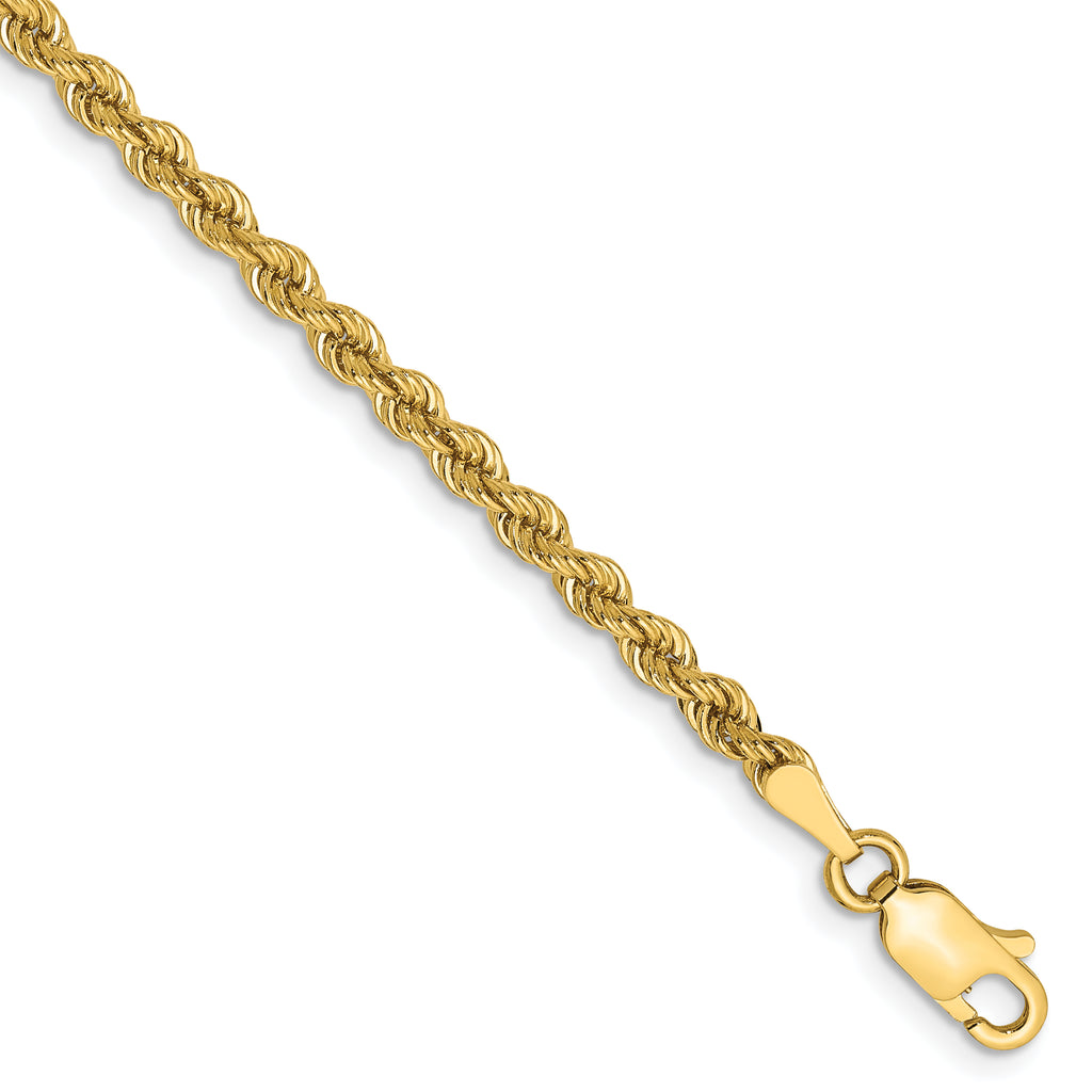 10k 2.75mm Solid Regular Rope Chain