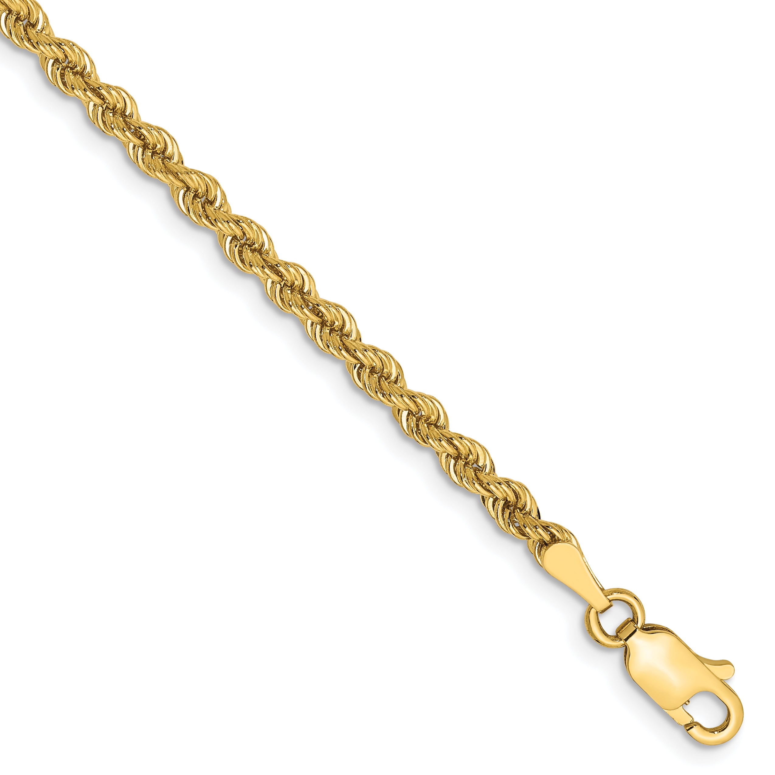 10k 2.75mm Solid Regular Rope Chain