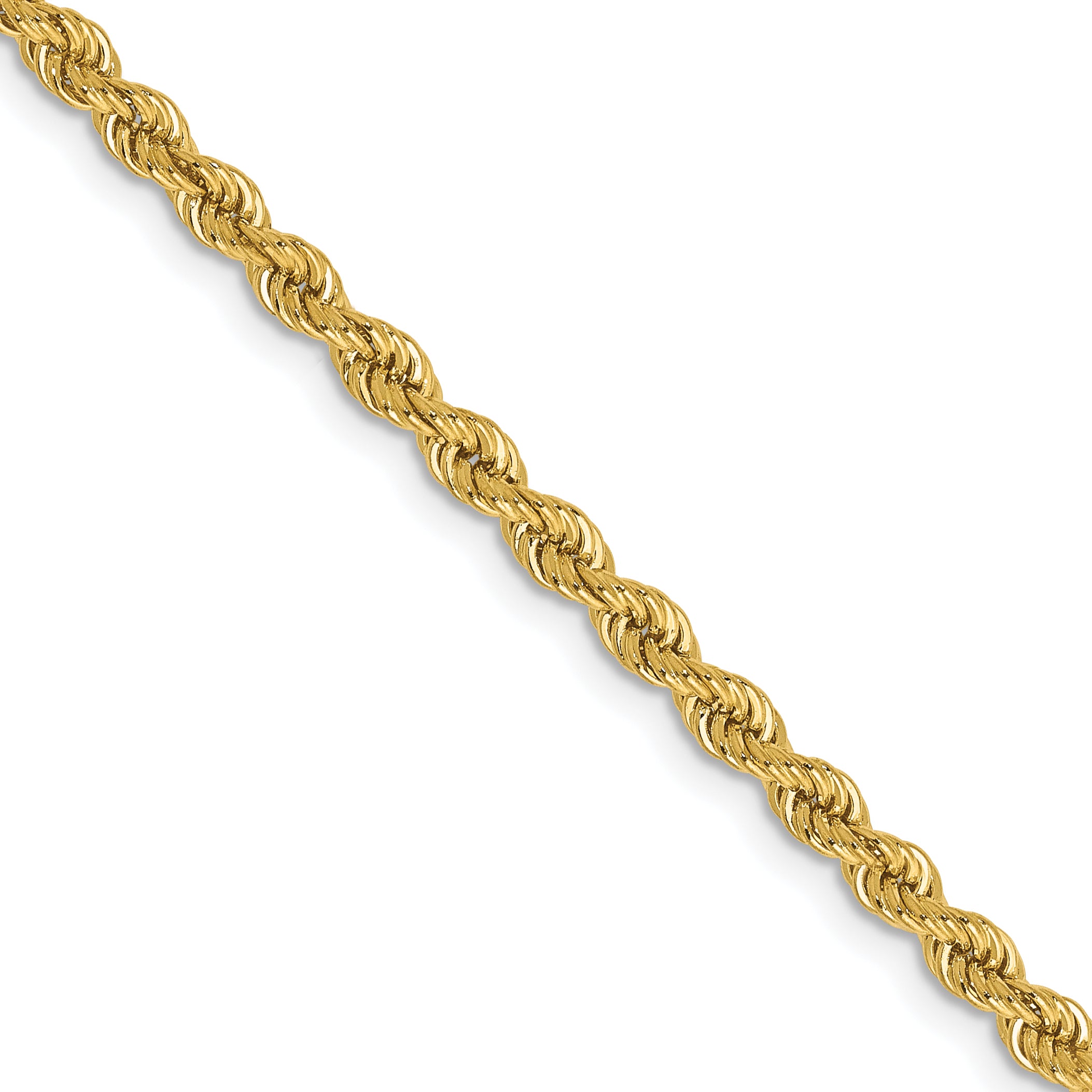 2.75mm 10K Yellow Gold Solid Rope Chain - Sophia Jewelers Main image