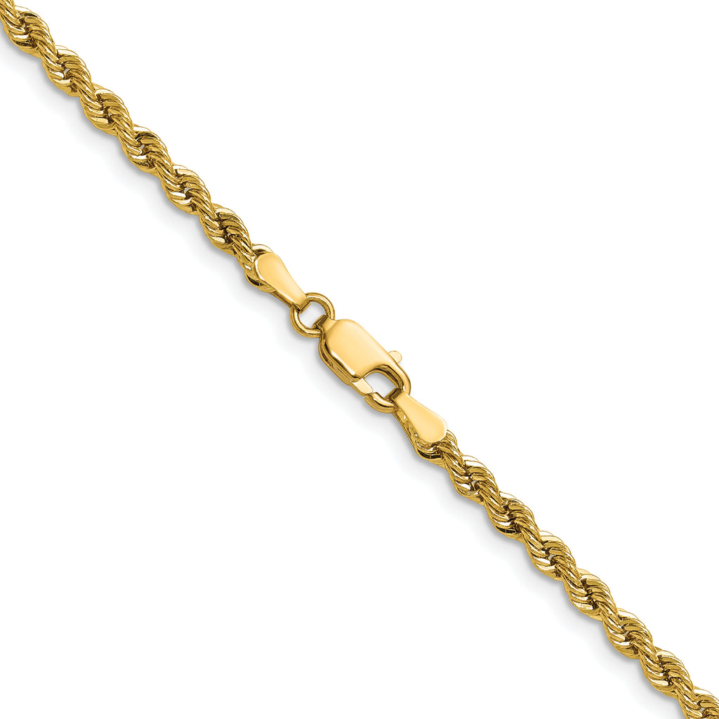 3.0mm 10K Yellow Gold Solid Rope Chain - Sophia Jewelers