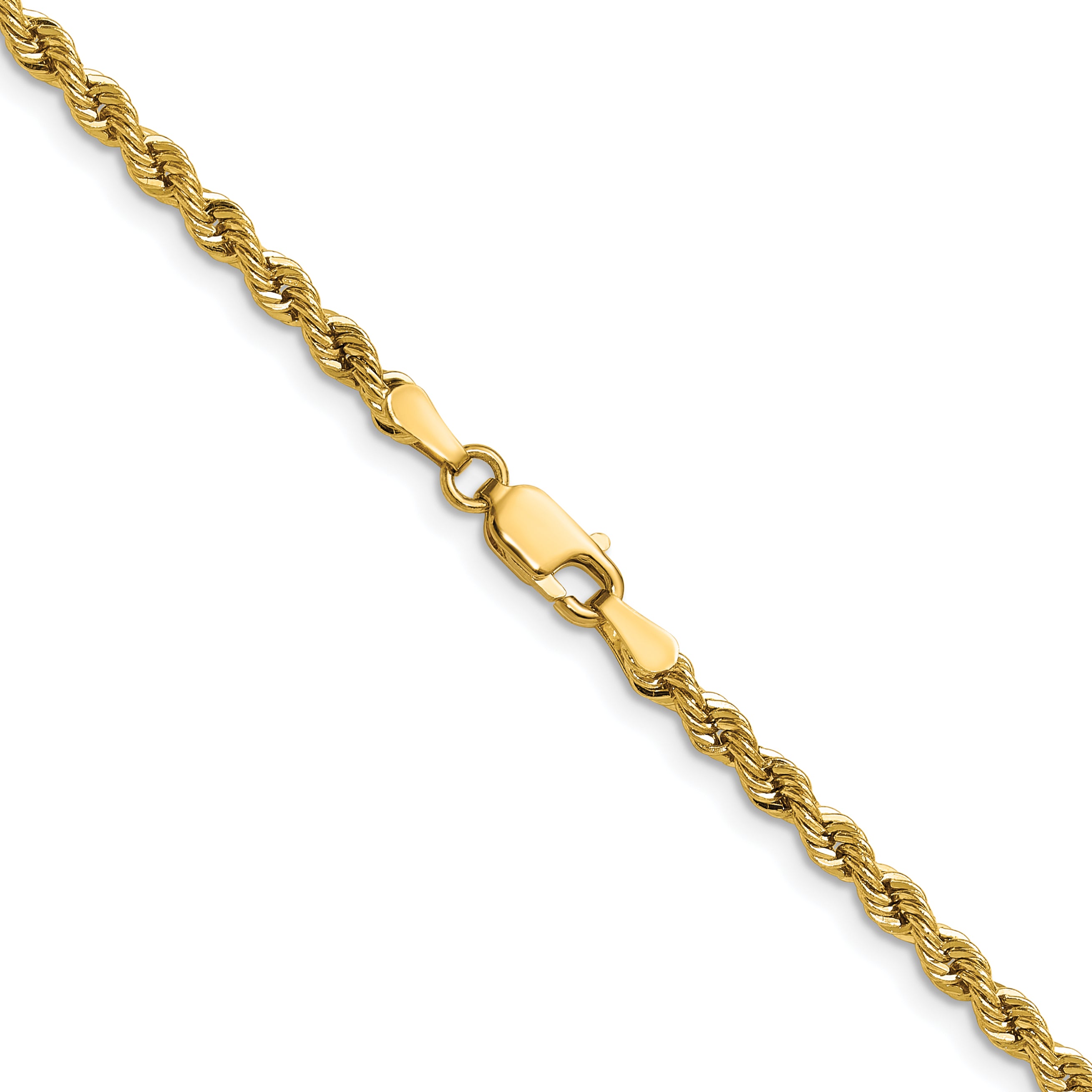 3.0mm 10K Yellow Gold Solid Rope Chain - Sophia Jewelers