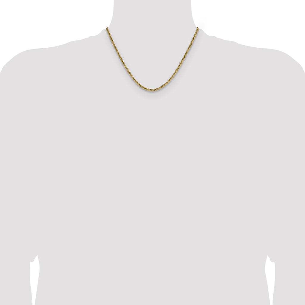 3.0mm 10K Yellow Gold Solid Rope Chain - Sophia Jewelers