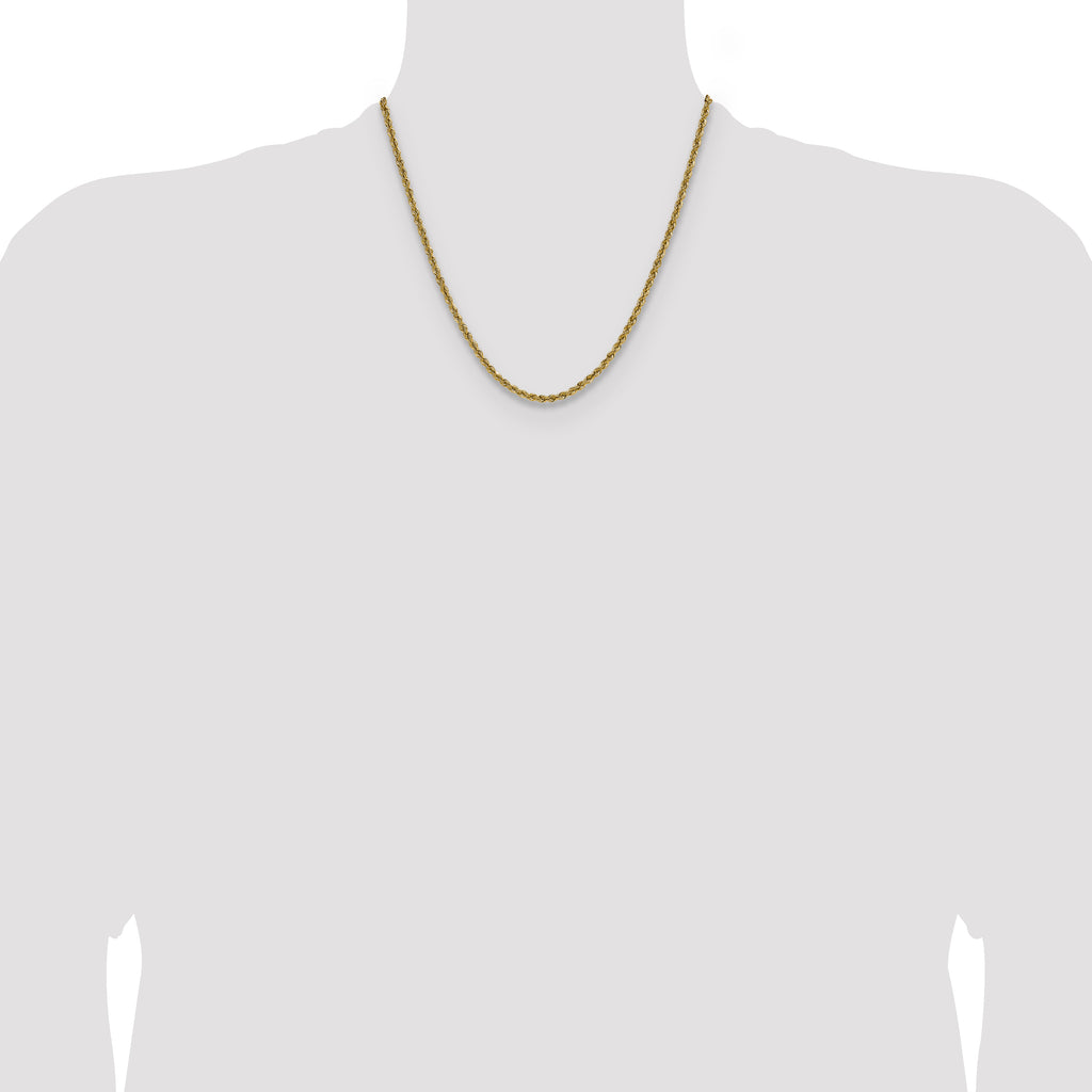 10k 3mm Solid Regular Rope Chain