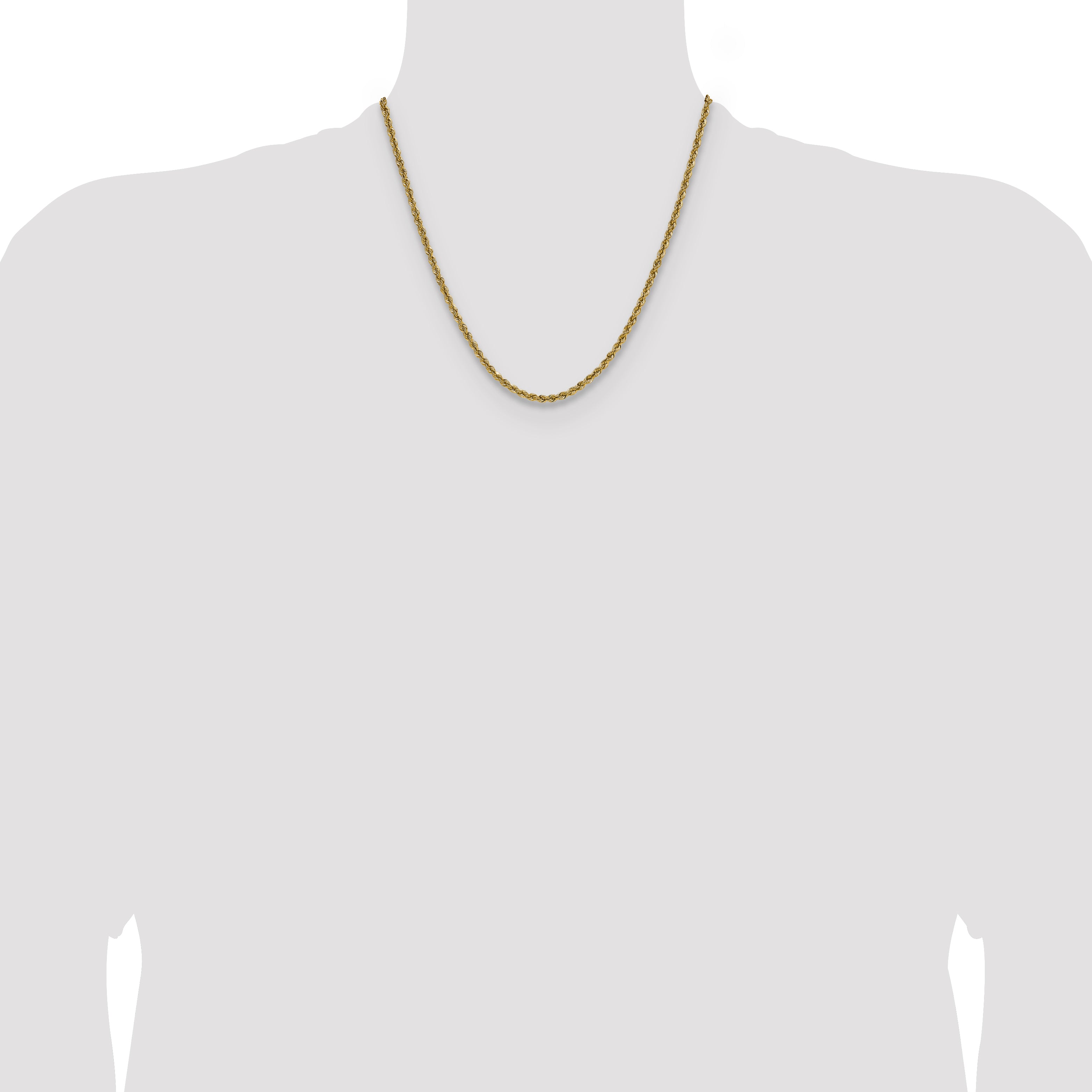 10k 3mm Solid Regular Rope Chain
