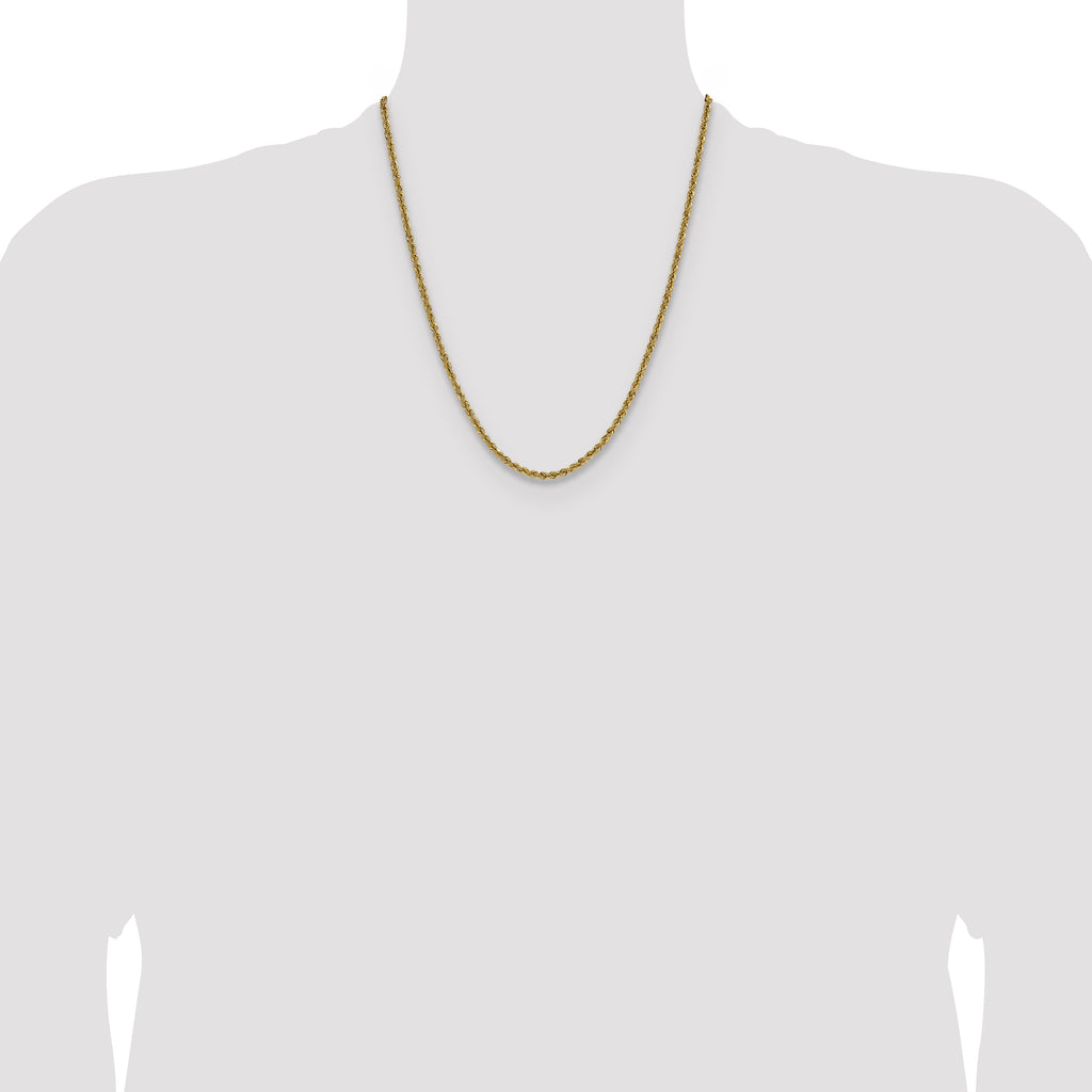 10k 3mm Solid Regular Rope Chain