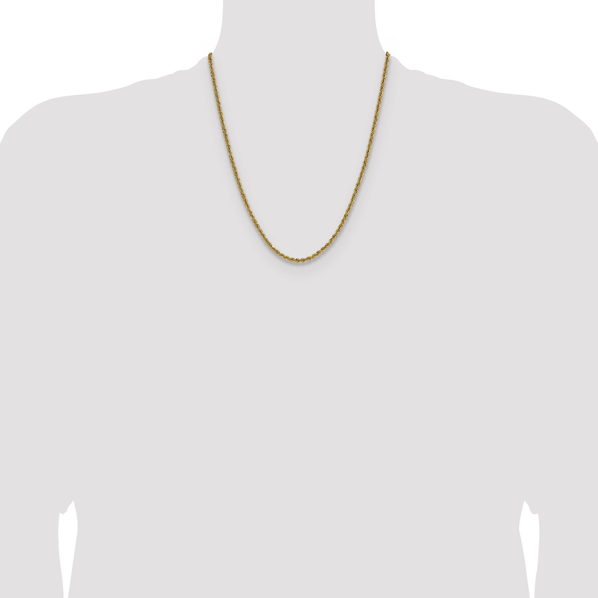 10k 3mm Solid Regular Rope Chain
