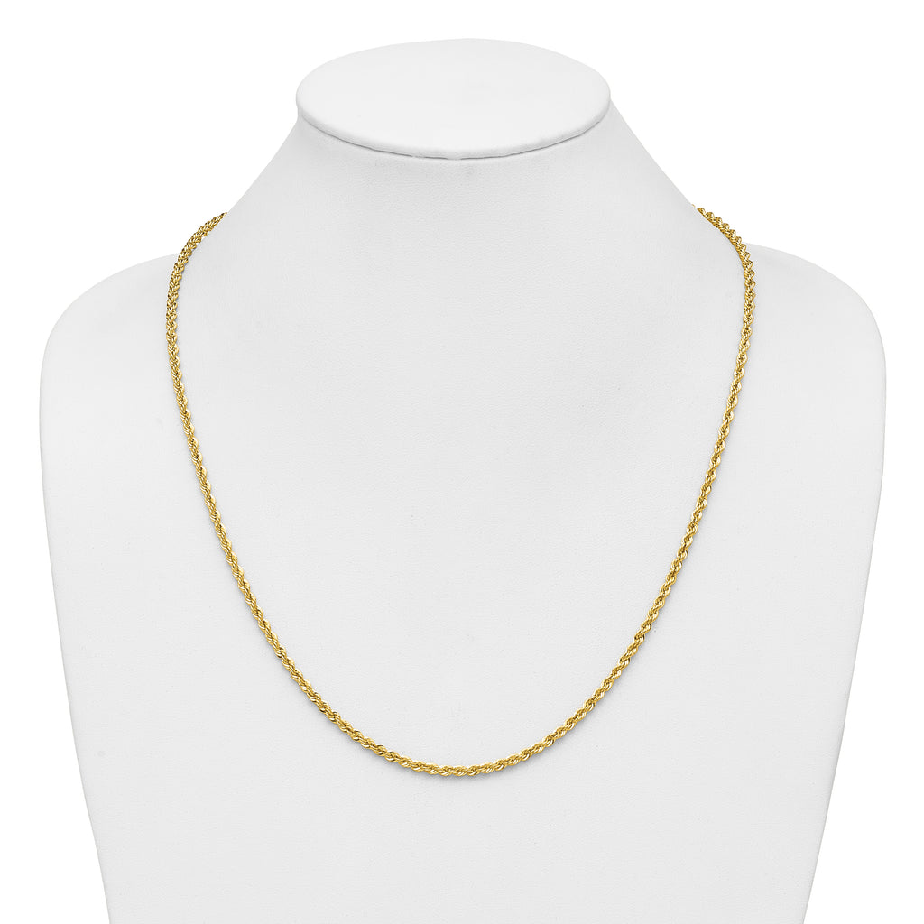 10k 3mm Solid Regular Rope Chain