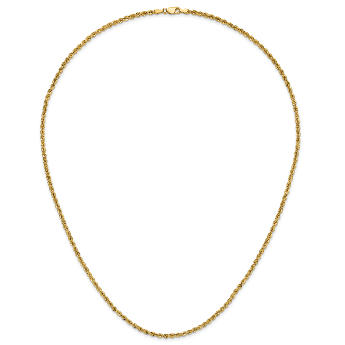 10k 3mm Solid Regular Rope Chain