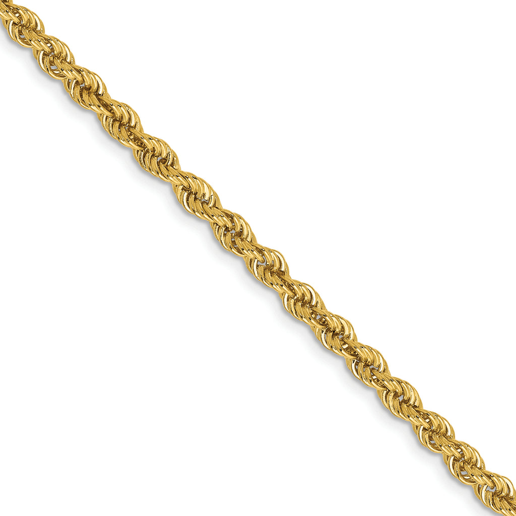 3.0mm 10K Yellow Gold Solid Rope Chain - Sophia Jewelers