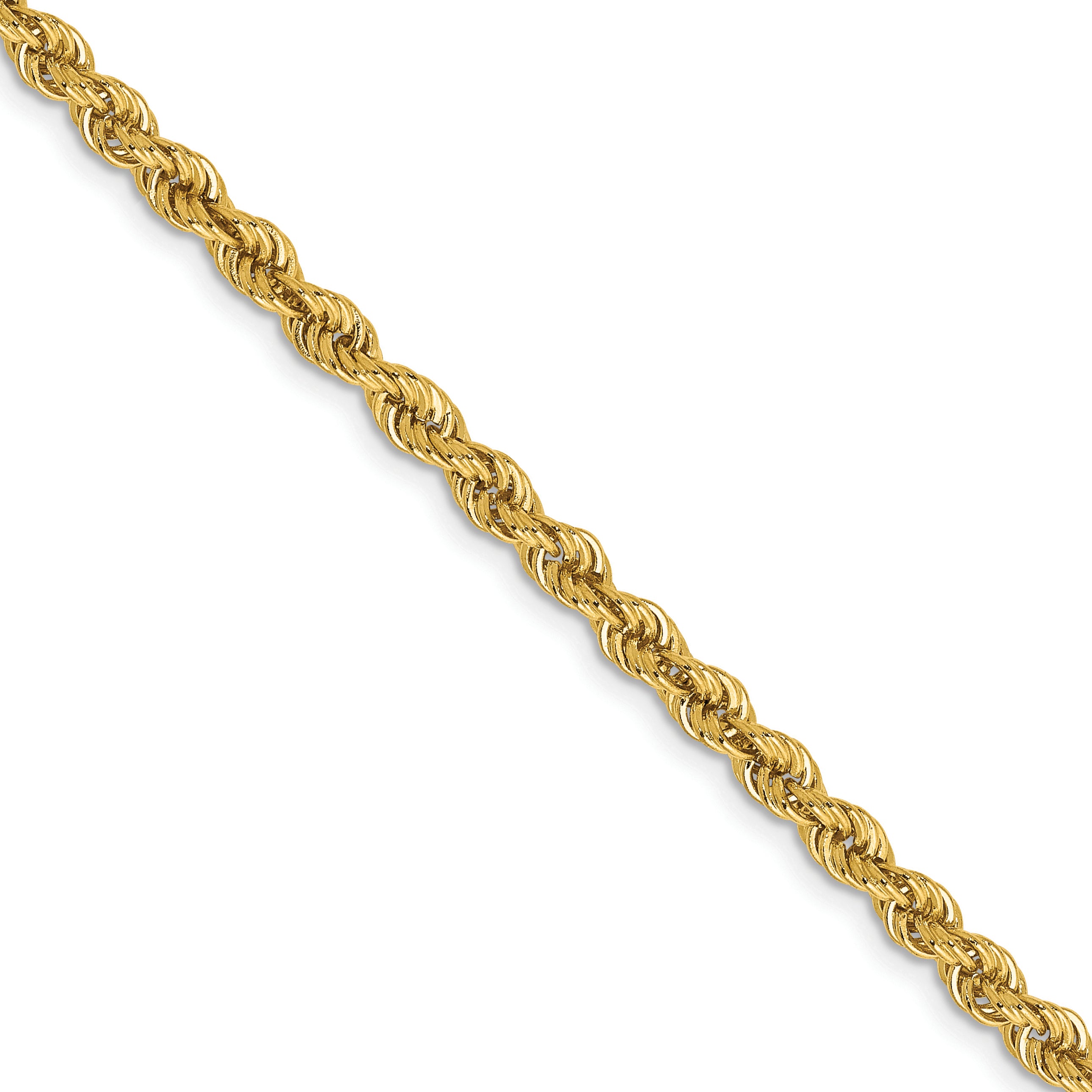 3.0mm 10K Yellow Gold Solid Rope Chain - Sophia Jewelers