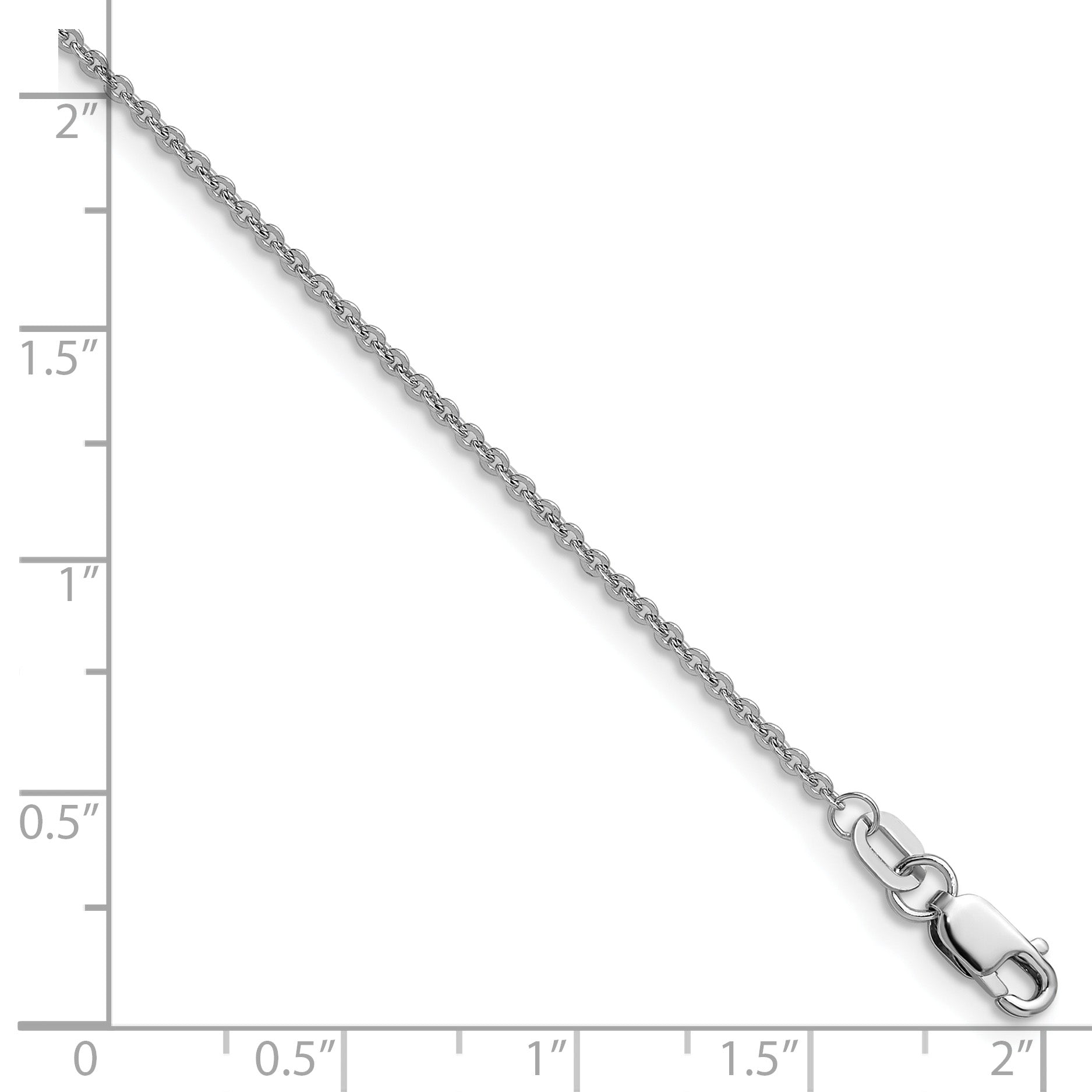 1.4mm 10K White Gold Flat Cable Chain - Sophia Jewelers