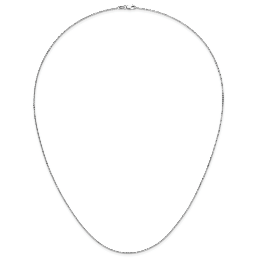 10K White Gold 1.4mm Flat Cable Chain