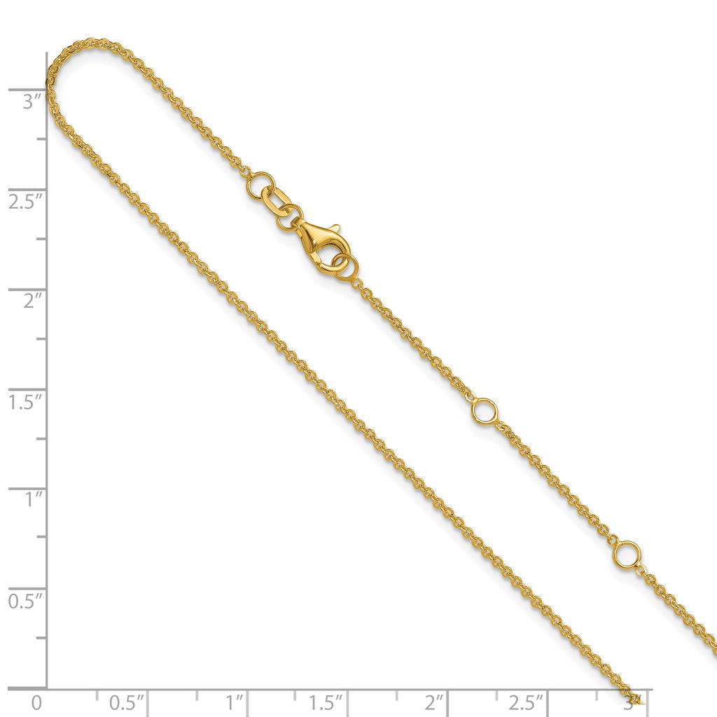 0.95mm 10K Yellow Gold Flat Cable Chain - Sophia Jewelers