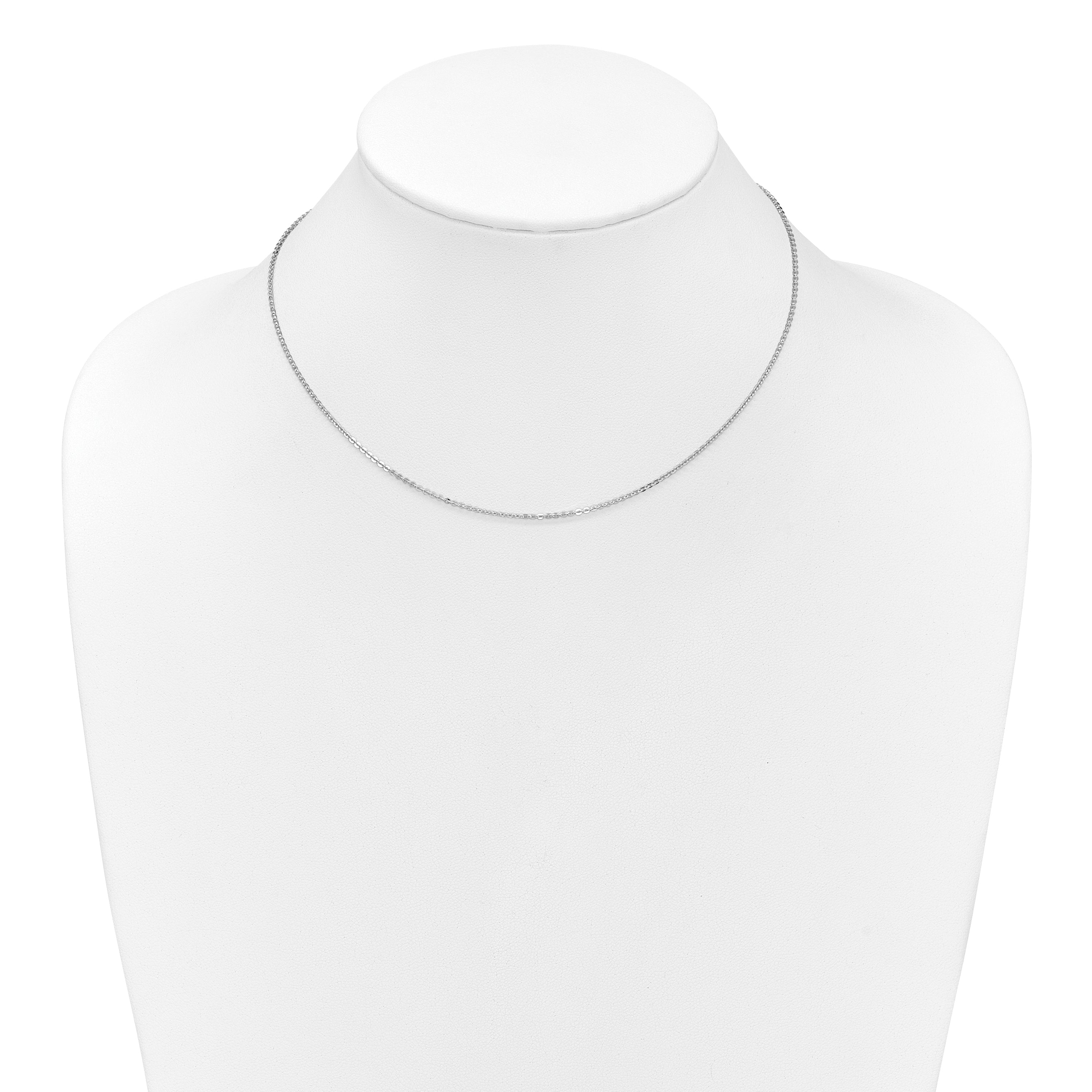 0.95mm 10K White Gold Flat Cable Chain - Sophia Jewelers