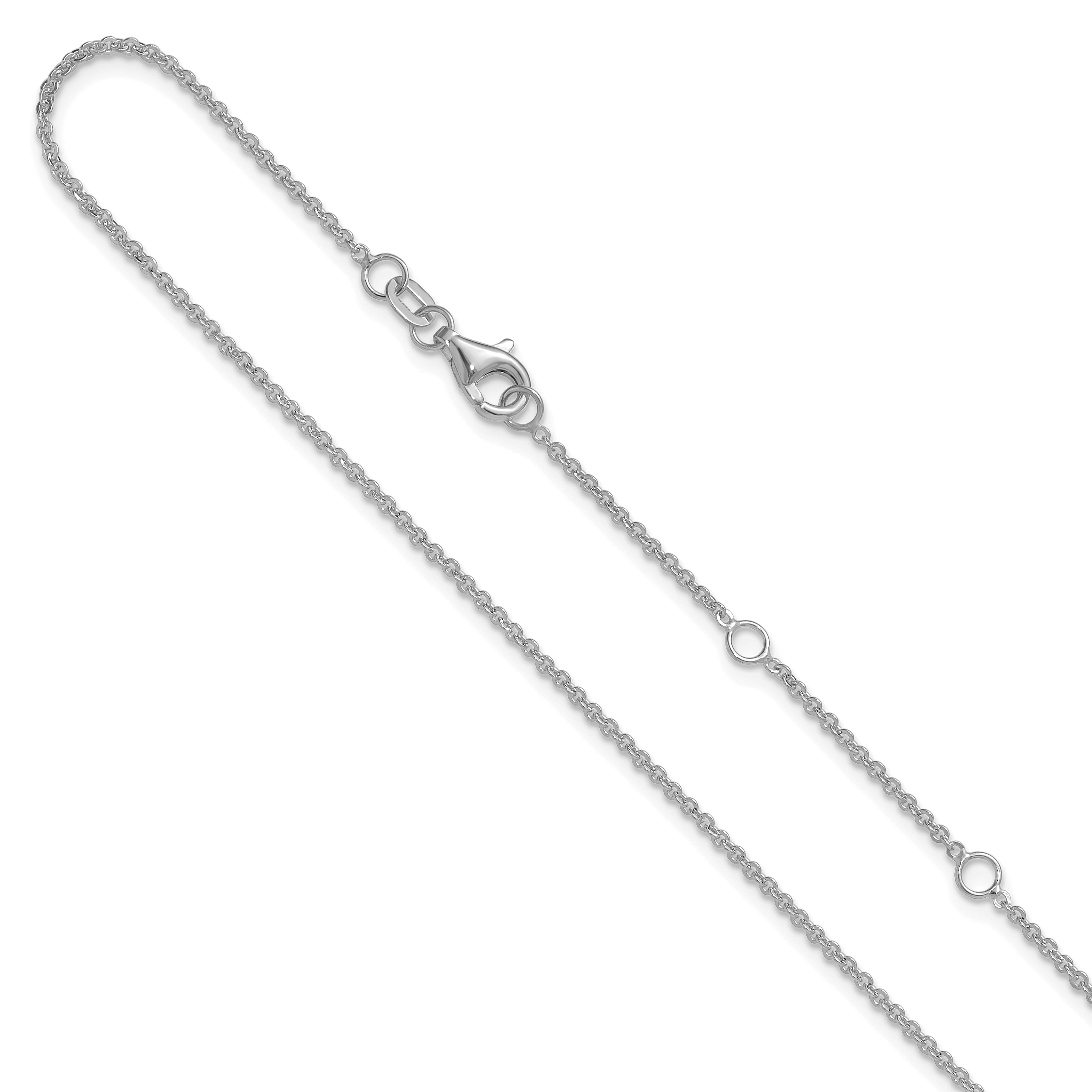 0.95mm 10K White Gold Flat Cable Chain - Sophia Jewelers Main image
