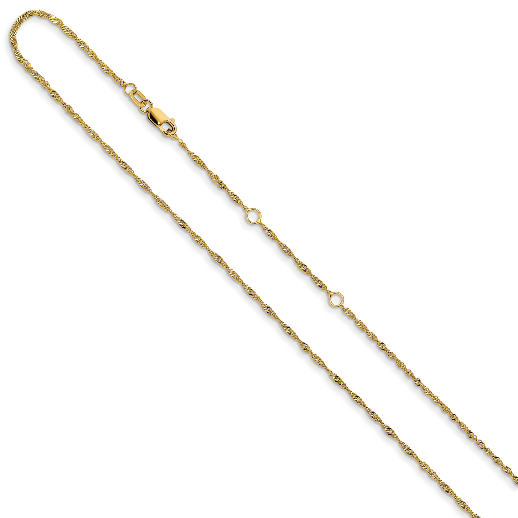 1.25mm 10K Yellow Gold Singapore Chain - Sophia Jewelers