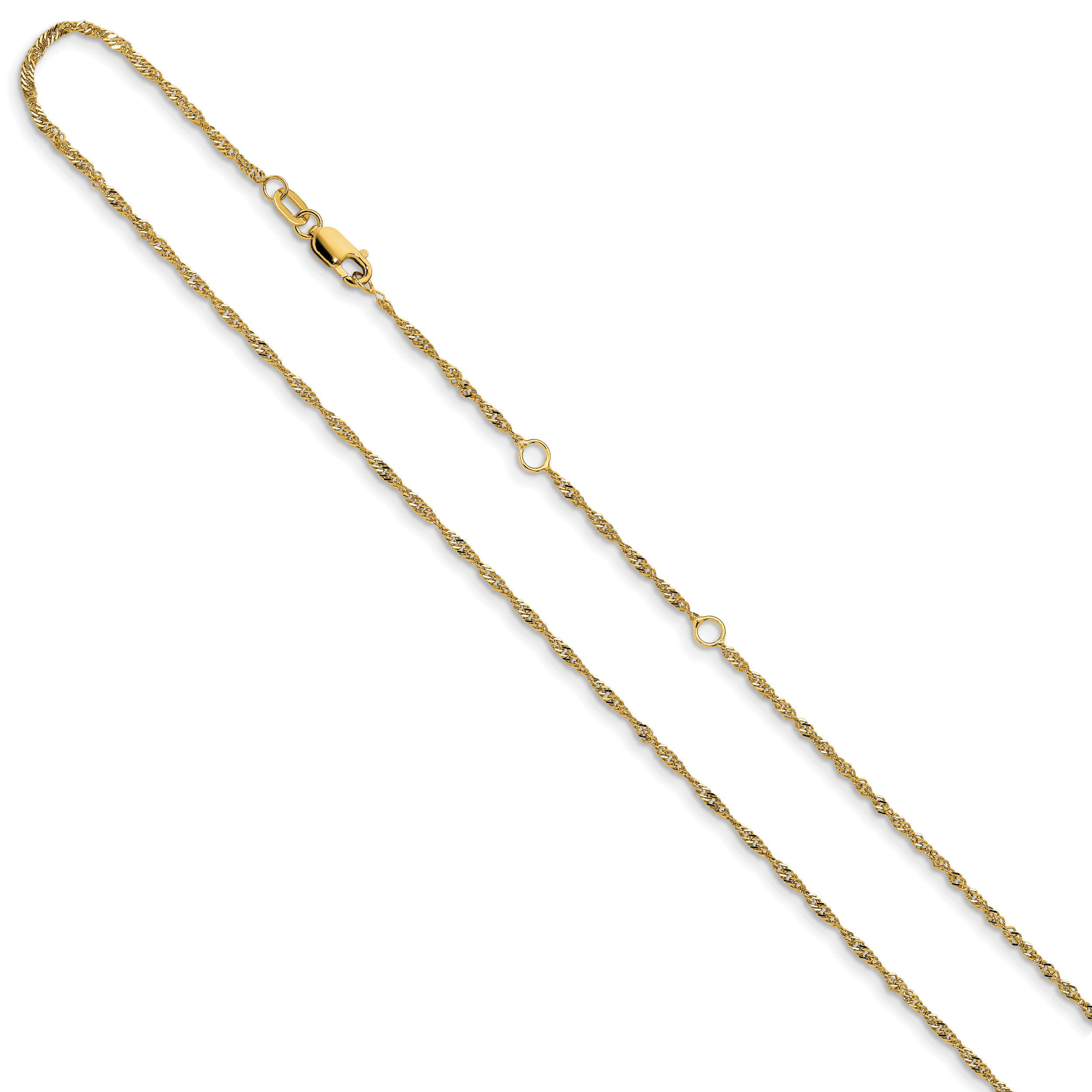 1.25mm 10K Yellow Gold Singapore Chain - Sophia Jewelers