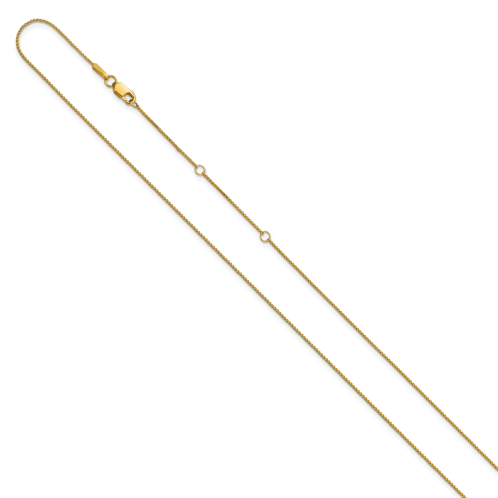 0.65mm 10K Yellow Gold Spiga Wheat Chain - Sophia Jewelers