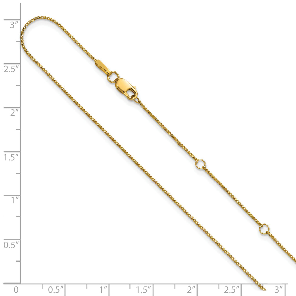 0.65mm 10K Yellow Gold Spiga Wheat Chain - Sophia Jewelers