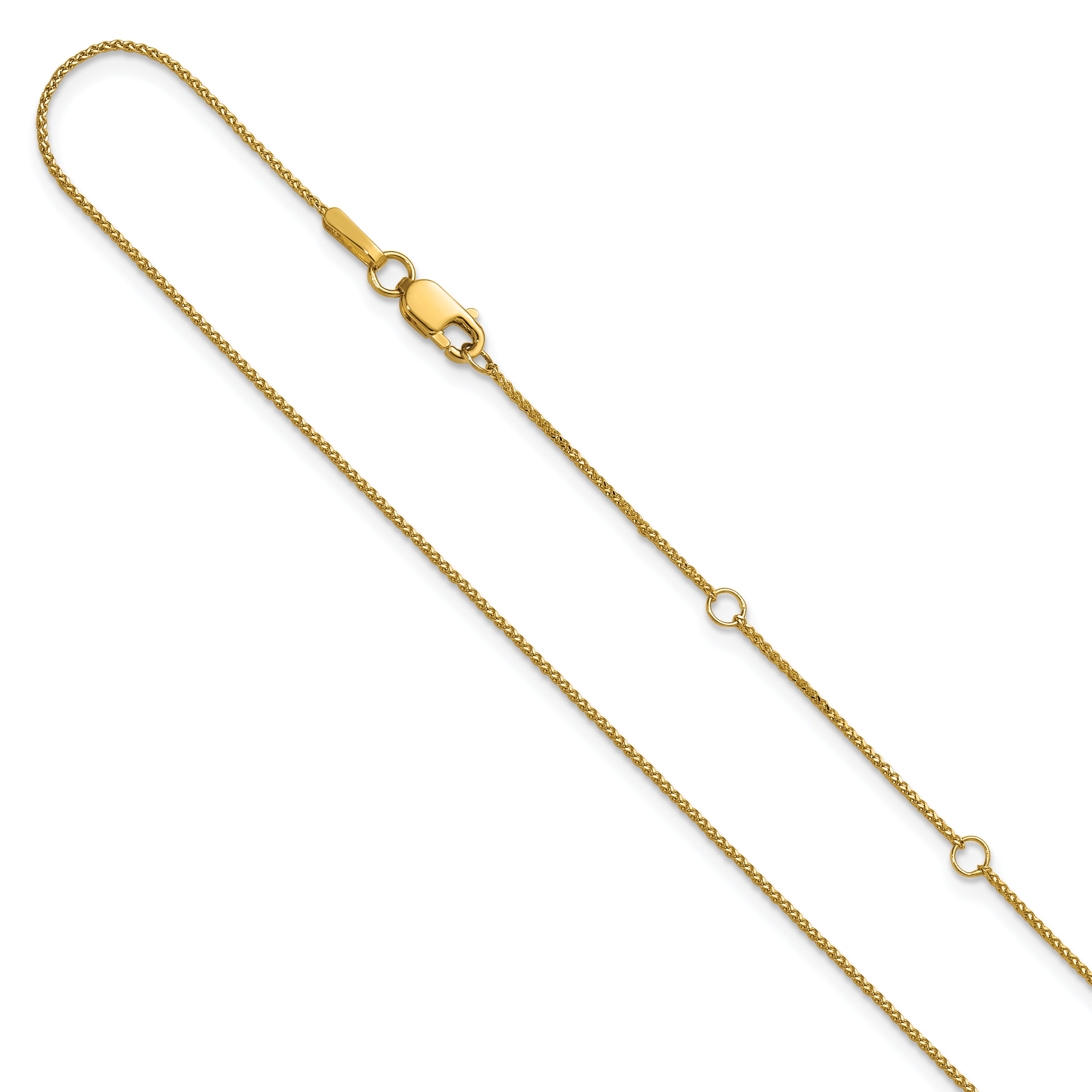 0.65mm 10K Yellow Gold Spiga Wheat Chain - Sophia Jewelers
