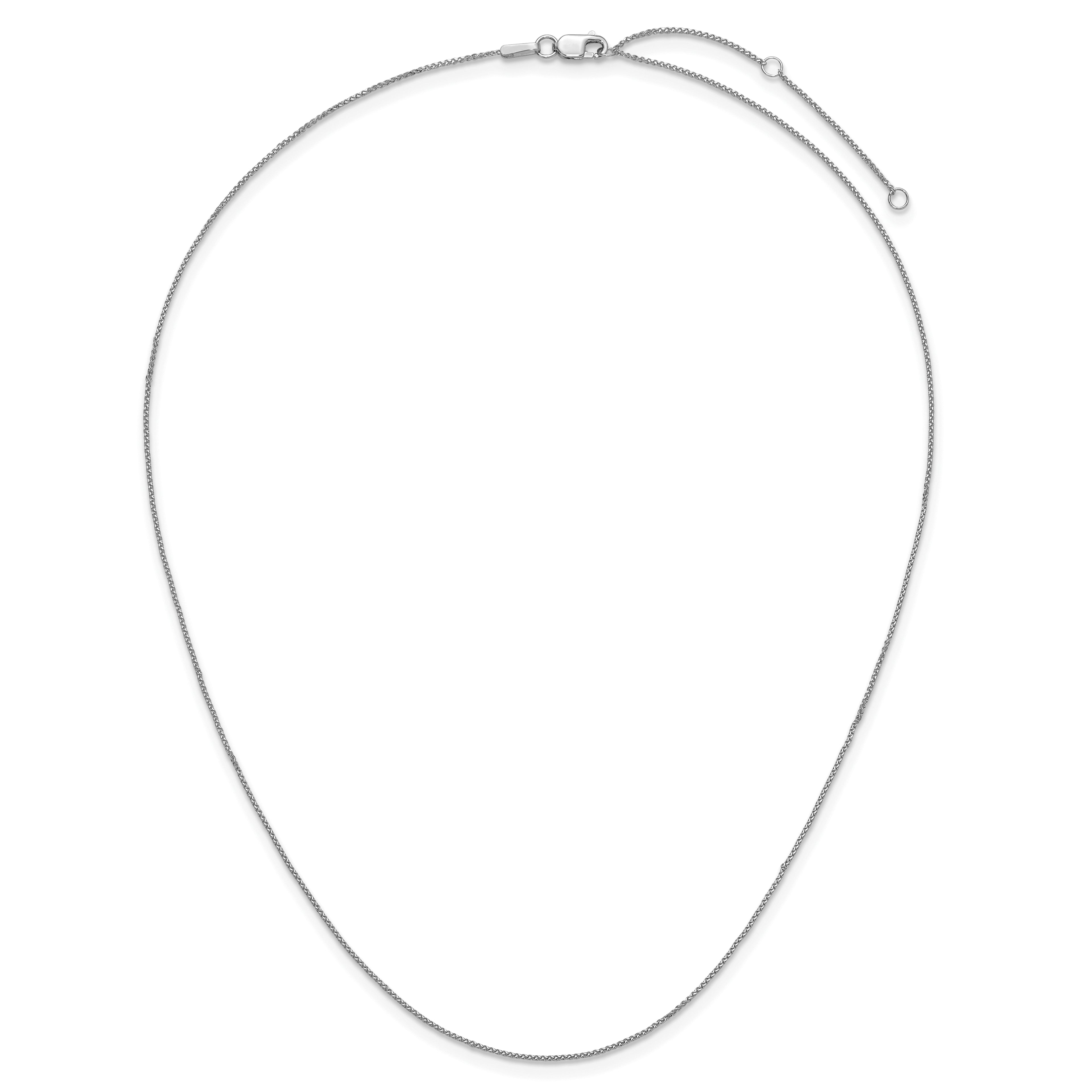 0.65mm 10K White Gold Spiga Wheat Chain - Sophia Jewelers