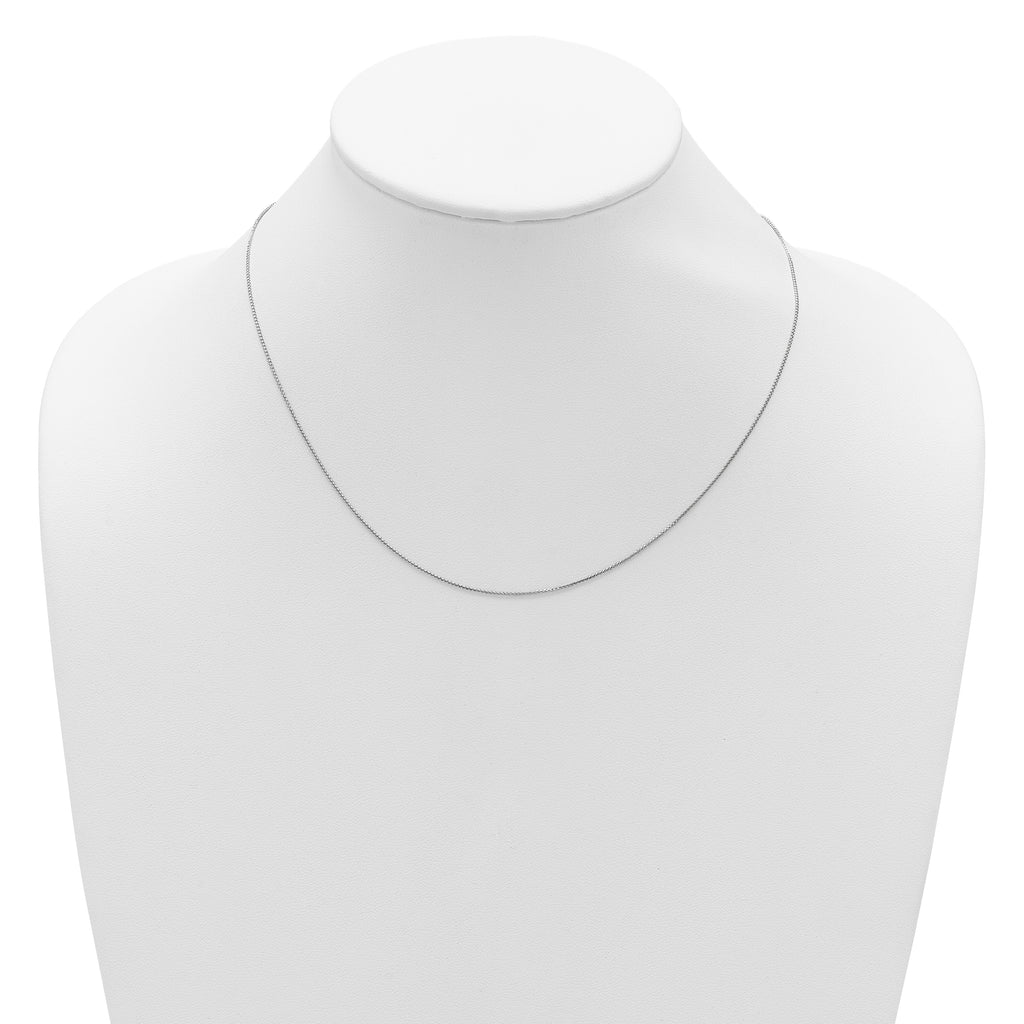 0.65mm 10K White Gold Spiga Wheat Chain - Sophia Jewelers