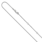 10K White Gold .65mm D/C Spiga 1in+1in Adjustable Chain