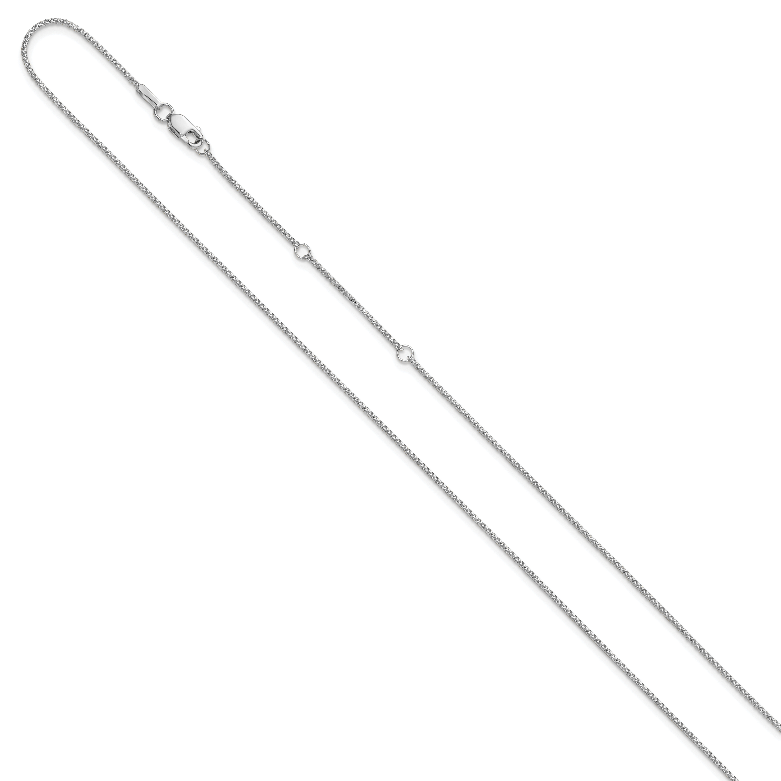 1.0mm 10K White Gold Spiga Wheat Chain - Sophia Jewelers