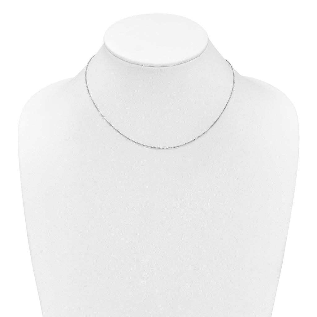 1.0mm 10K White Gold Spiga Wheat Chain - Sophia Jewelers