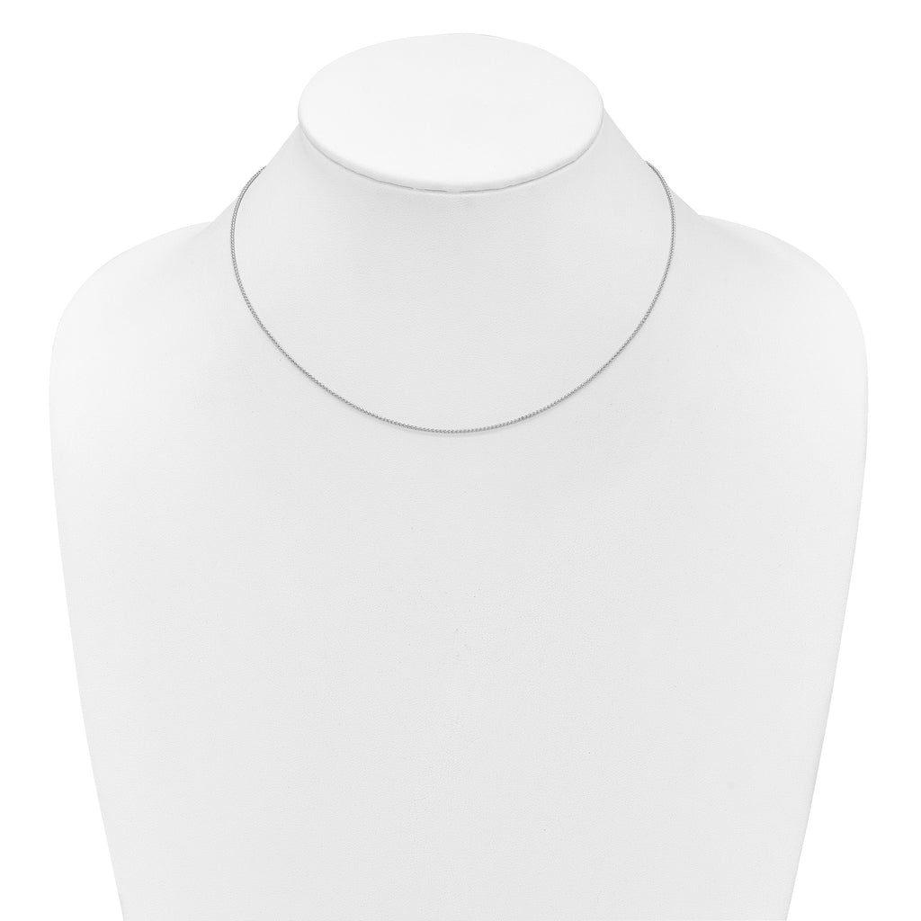 1.0mm 10K White Gold Spiga Wheat Chain - Sophia Jewelers