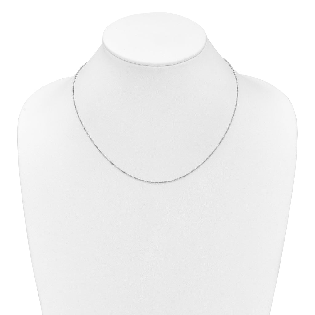 1.0mm 10K White Gold Spiga Wheat Chain - Sophia Jewelers