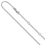 1.0mm 10K White Gold Spiga Wheat Chain - Sophia Jewelers