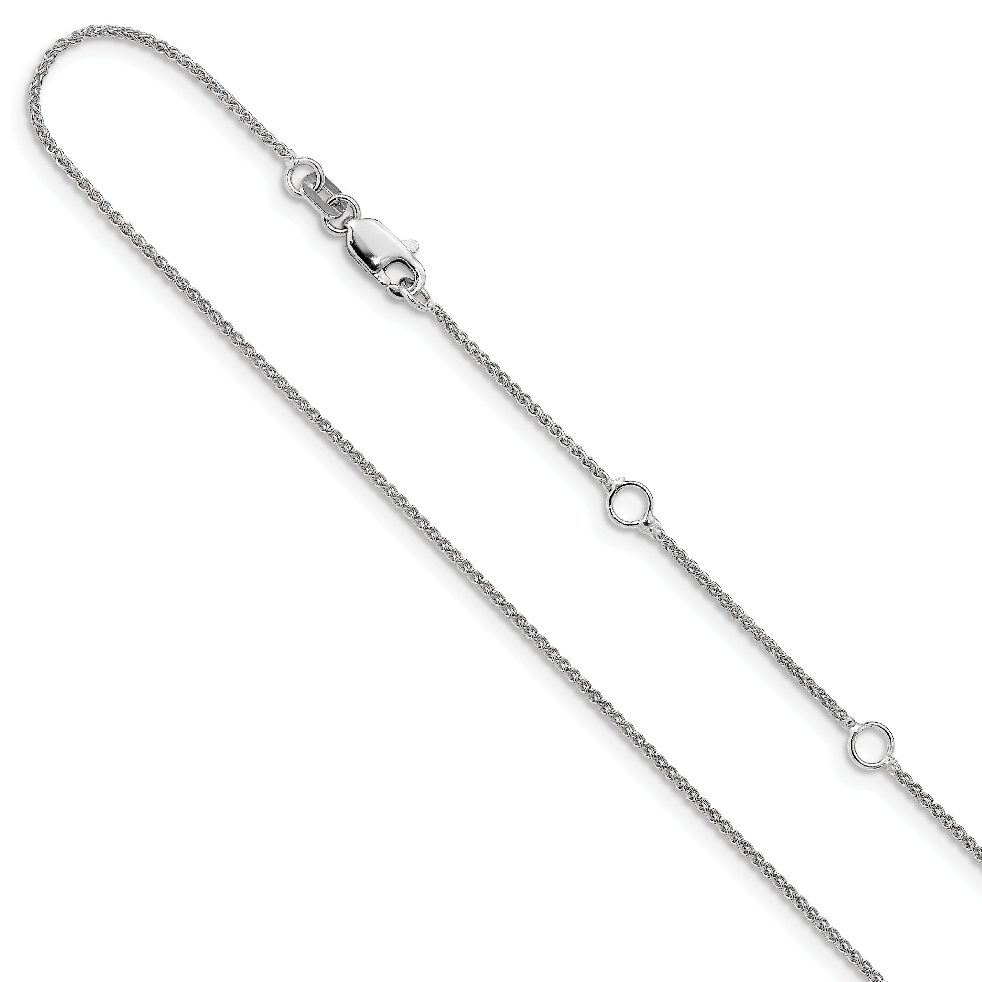 1.0mm 10K White Gold Spiga Wheat Chain - Sophia Jewelers
