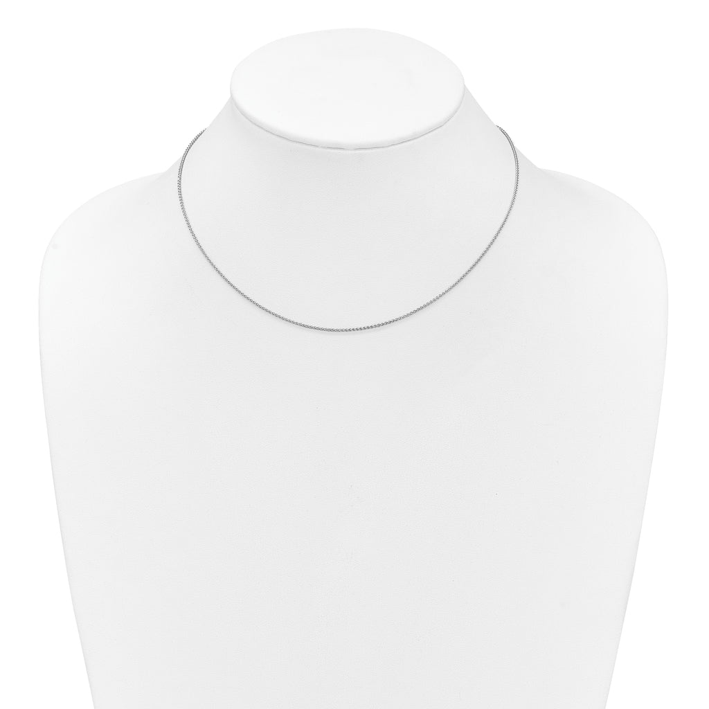 1.2mm 10K White Gold Spiga Wheat Chain - Sophia Jewelers