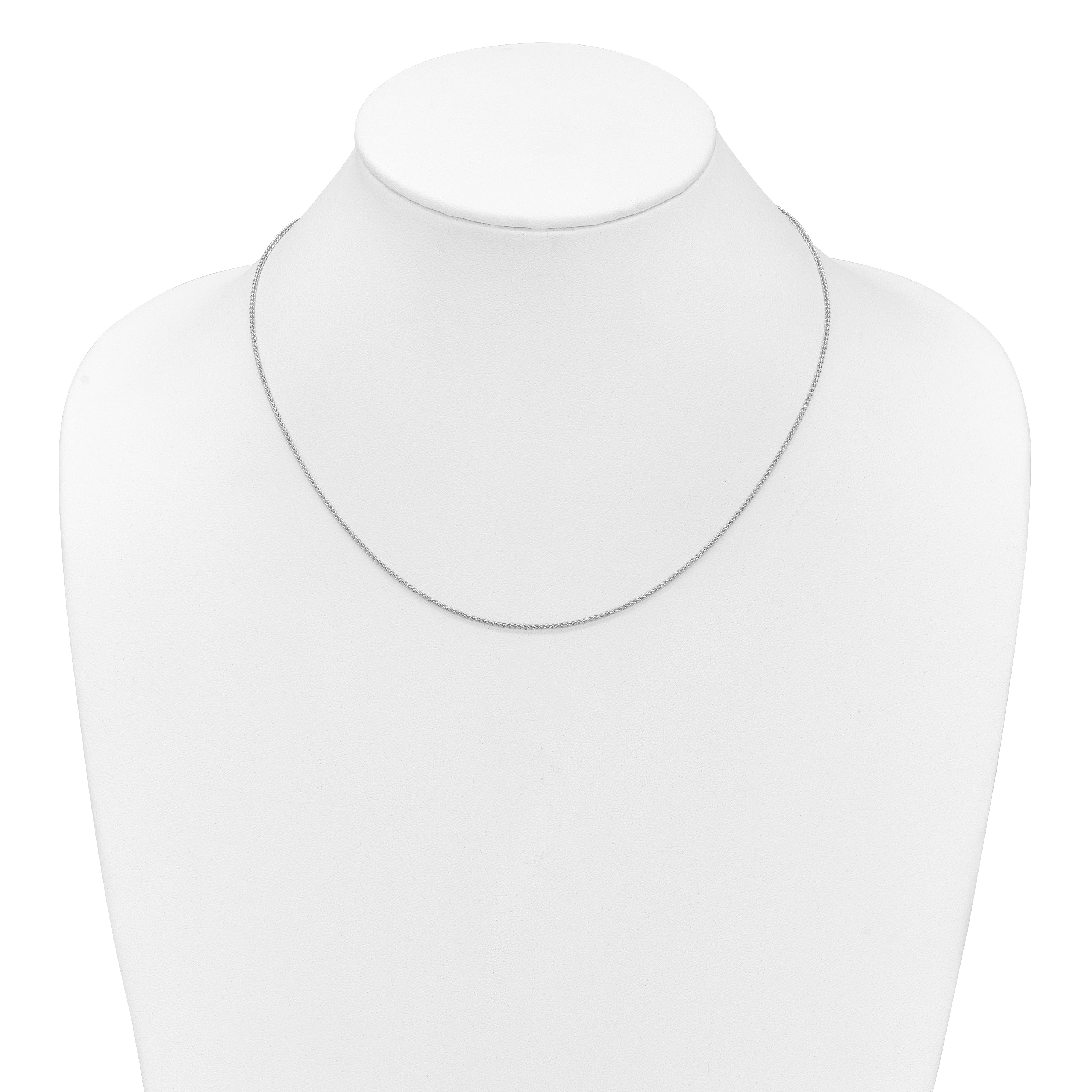 1.2mm 10K White Gold Spiga Wheat Chain - Sophia Jewelers
