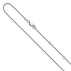1.2mm 10K White Gold Spiga Wheat Chain - Sophia Jewelers