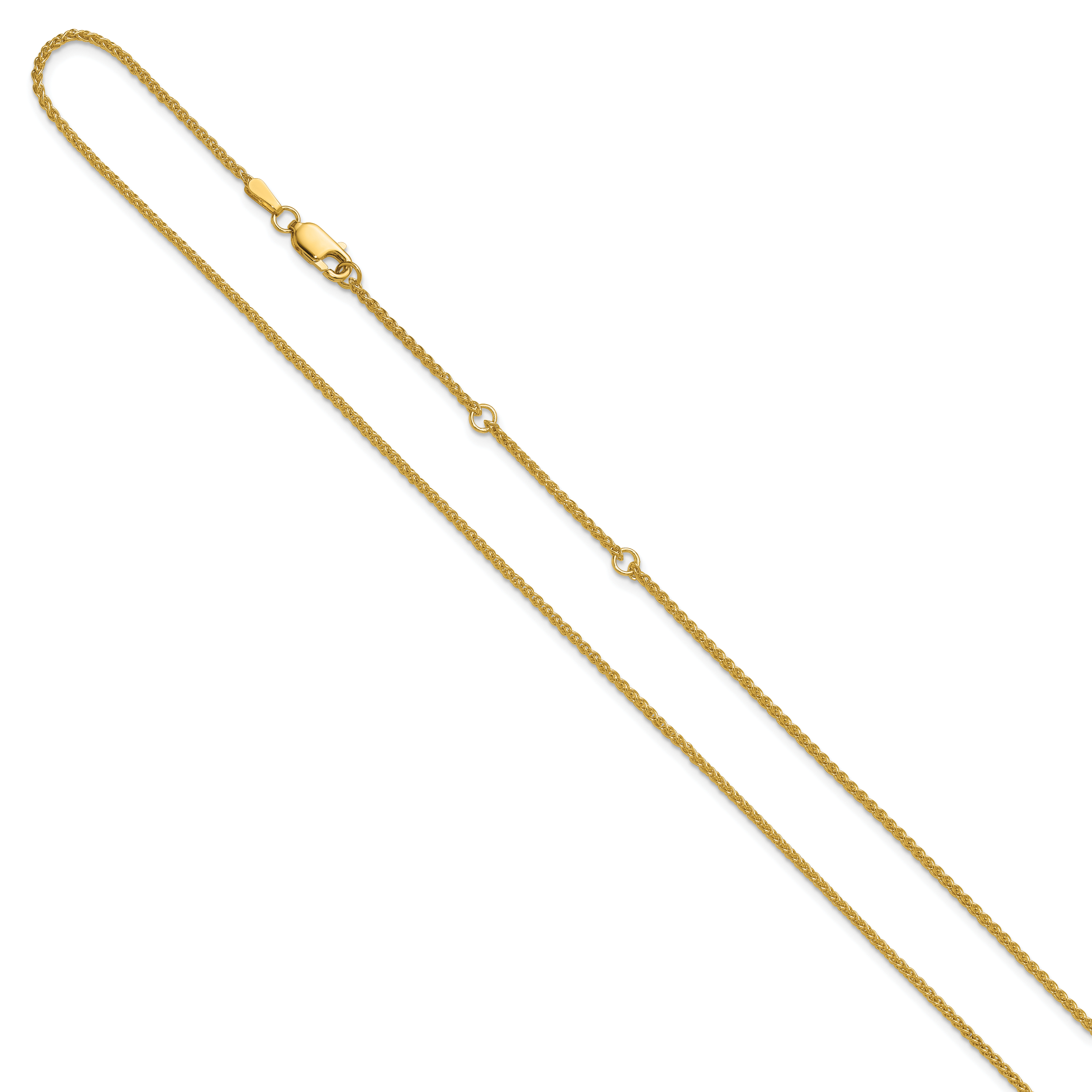 1.5mm 10K Yellow Gold Spiga Wheat Chain Secondary image
