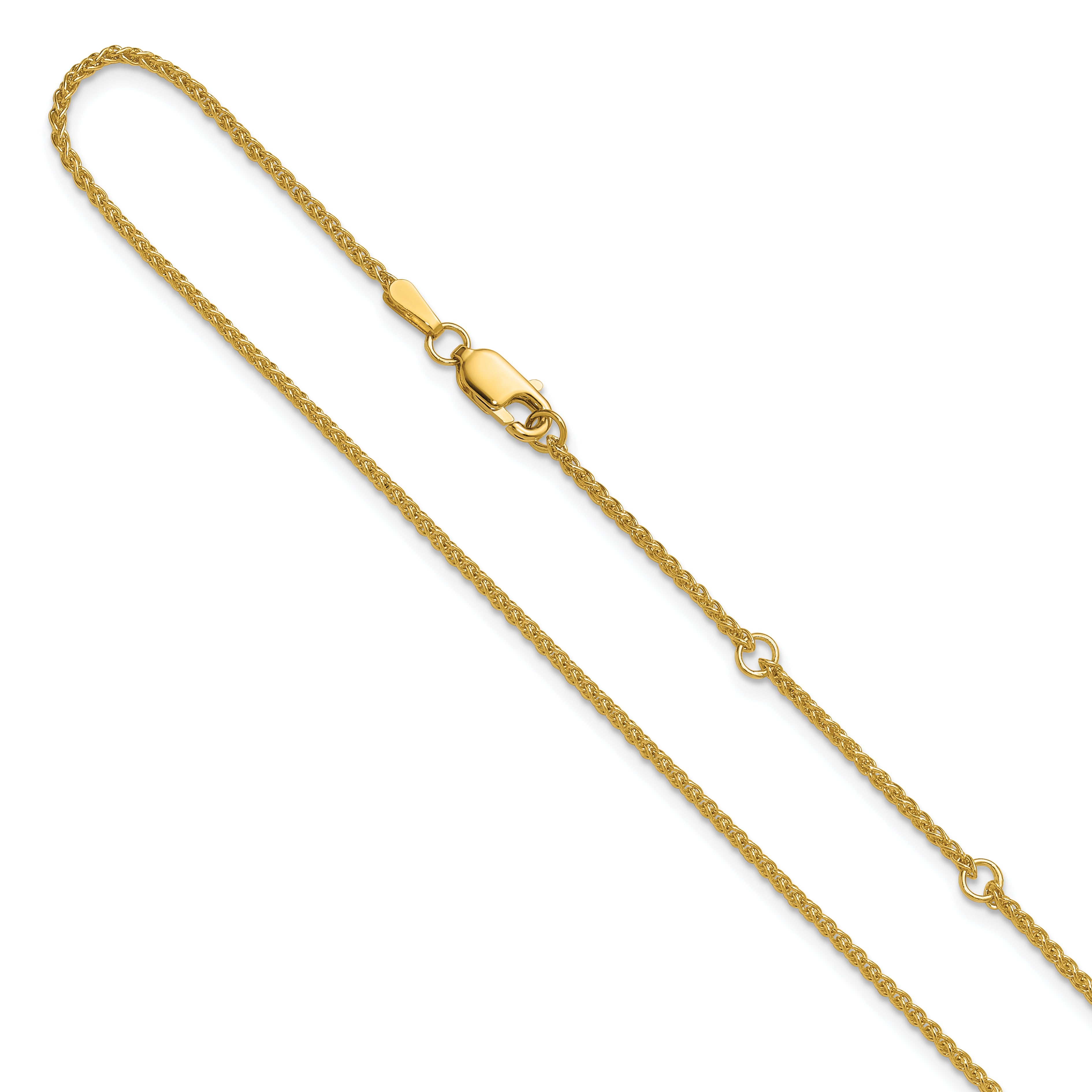 1.5mm 10K Yellow Gold Spiga Wheat Chain - Sophia Jewelers Main image