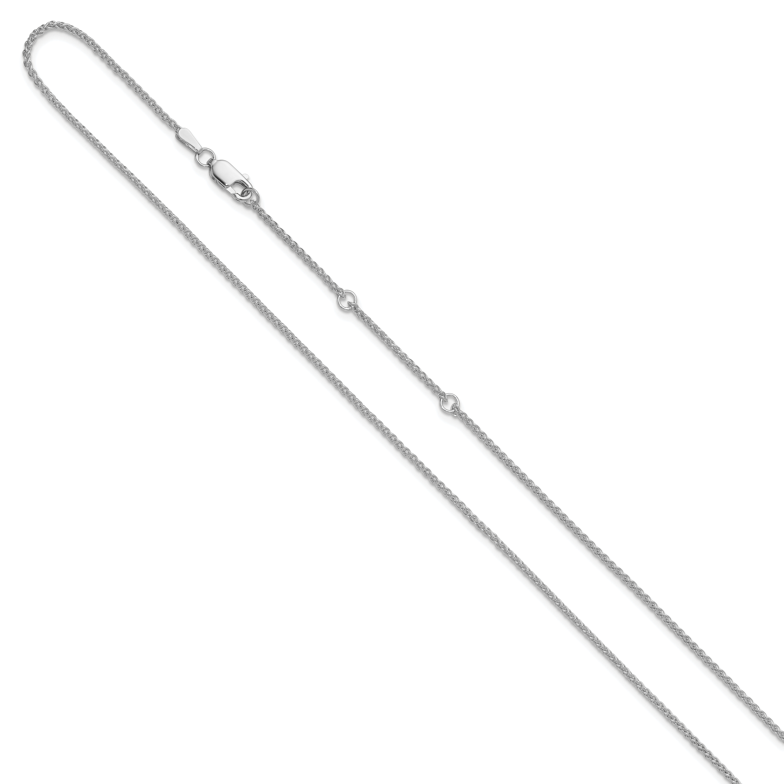 1.5mm 10K White Gold Spiga Wheat Chain - Sophia Jewelers